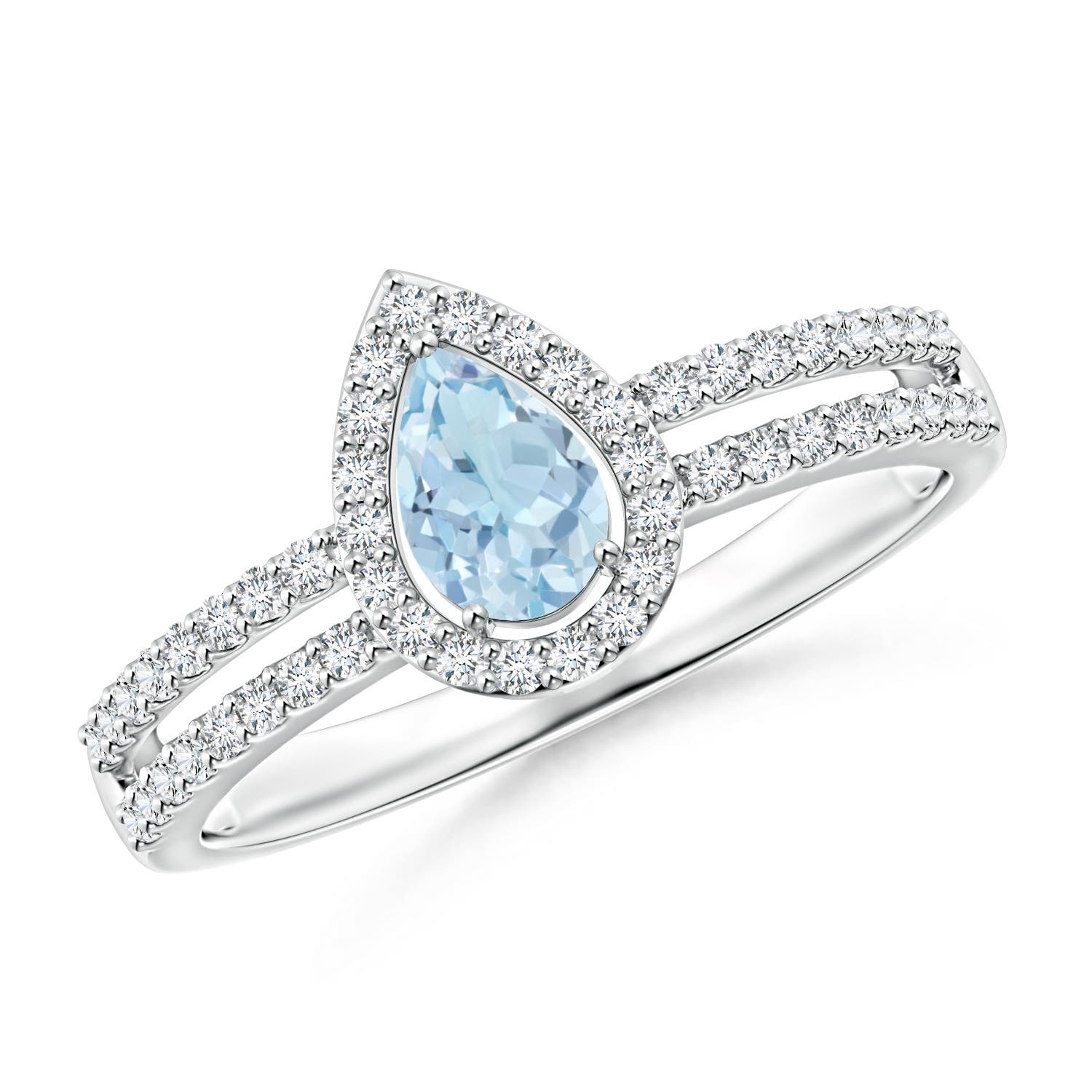 AA - Aquamarine / 0.55 CT / 14 KT White Gold