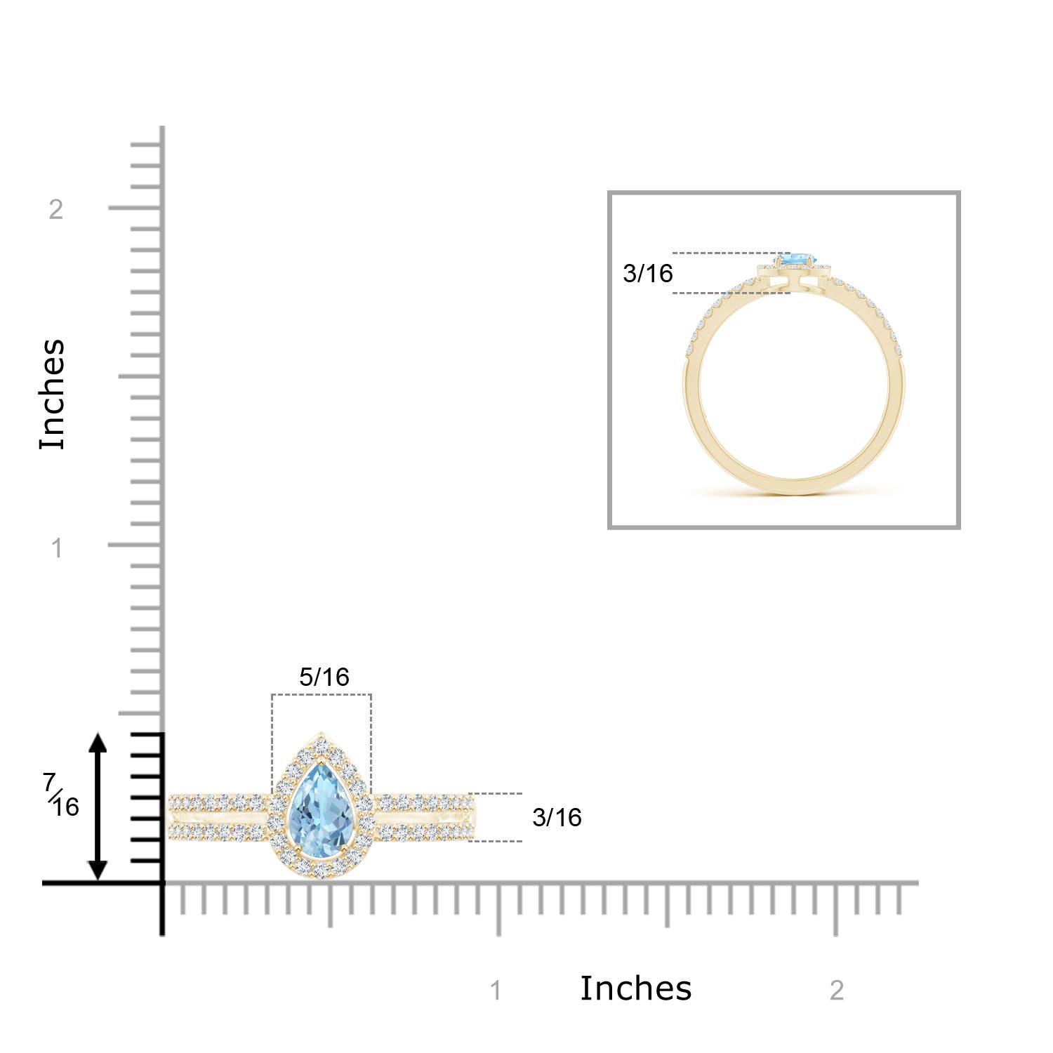 AAA - Aquamarine / 0.55 CT / 14 KT Yellow Gold