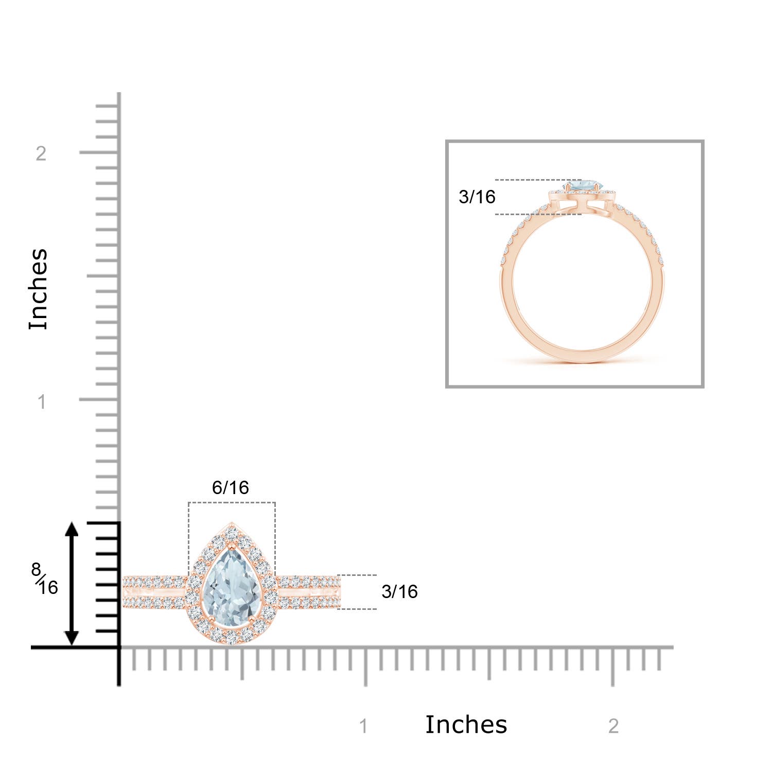 A - Aquamarine / 0.92 CT / 14 KT Rose Gold