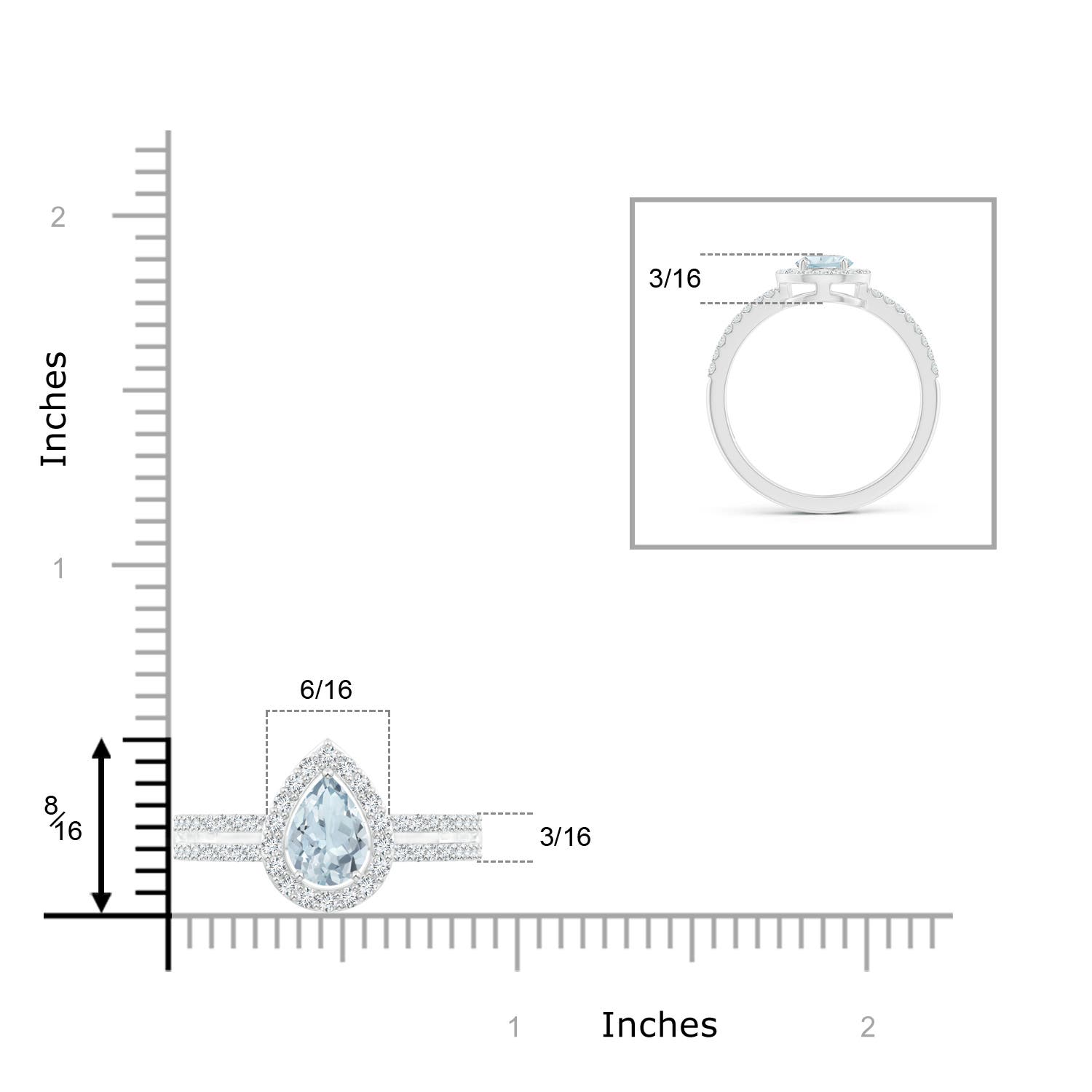 A - Aquamarine / 0.92 CT / 14 KT White Gold