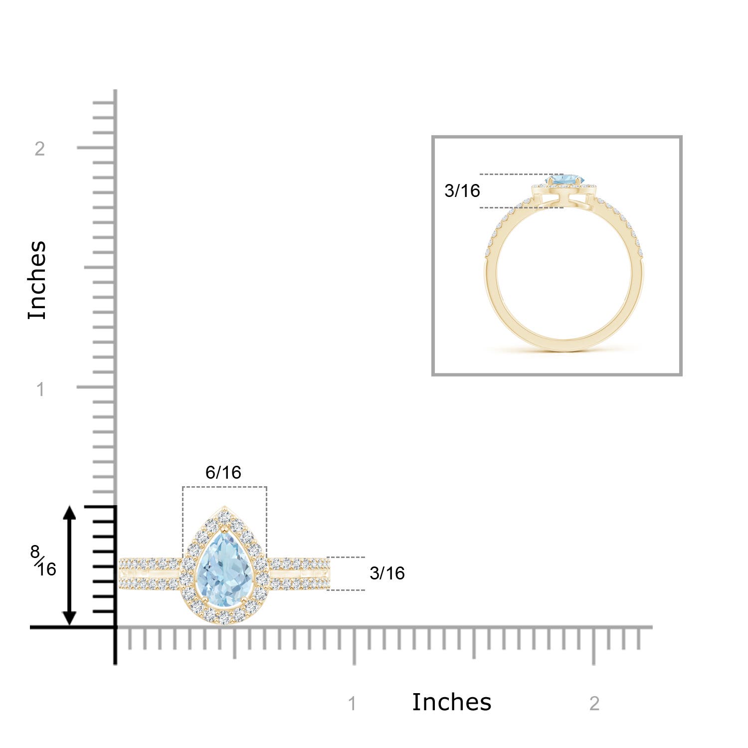 AA - Aquamarine / 0.92 CT / 14 KT Yellow Gold