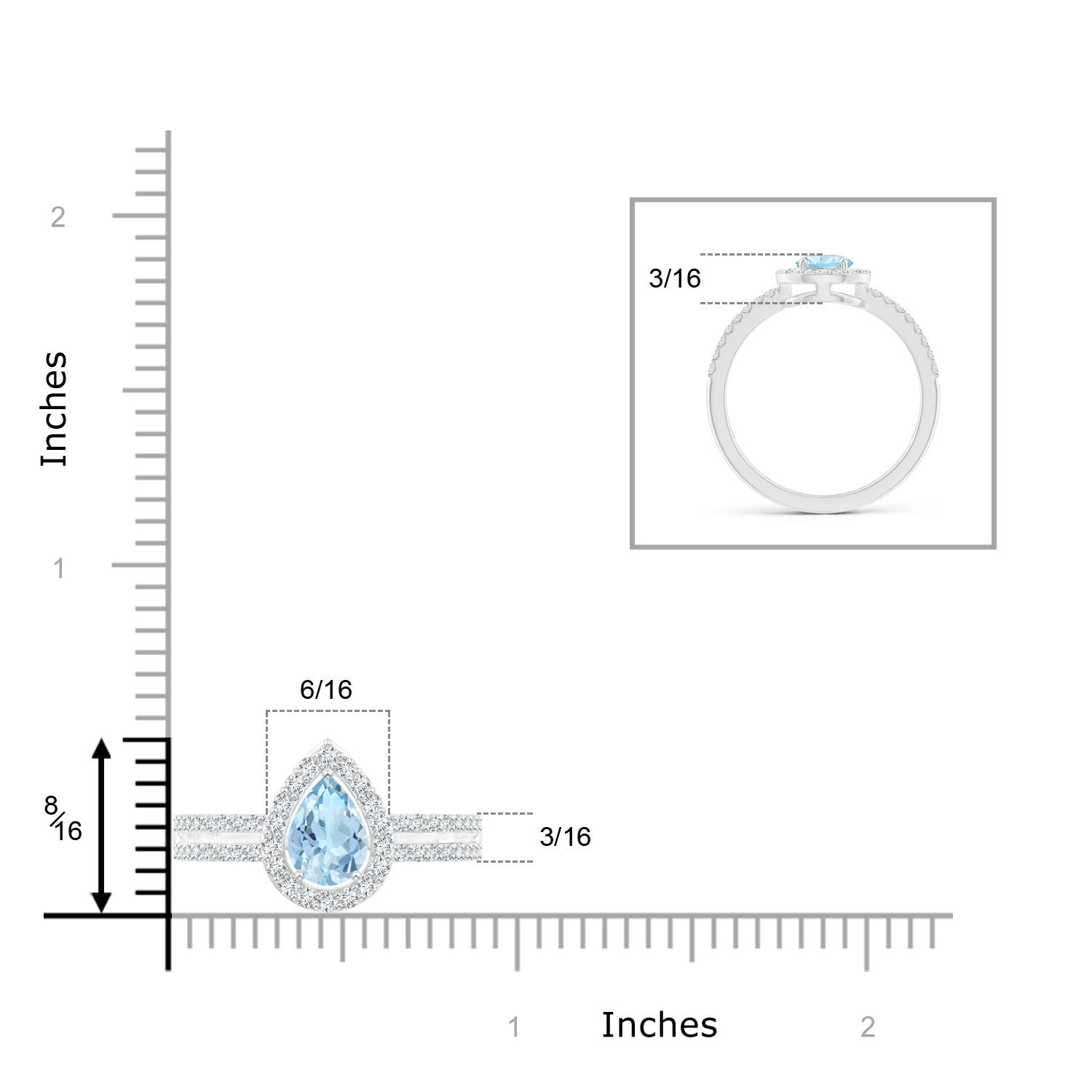 AAA - Aquamarine / 0.92 CT / 14 KT White Gold