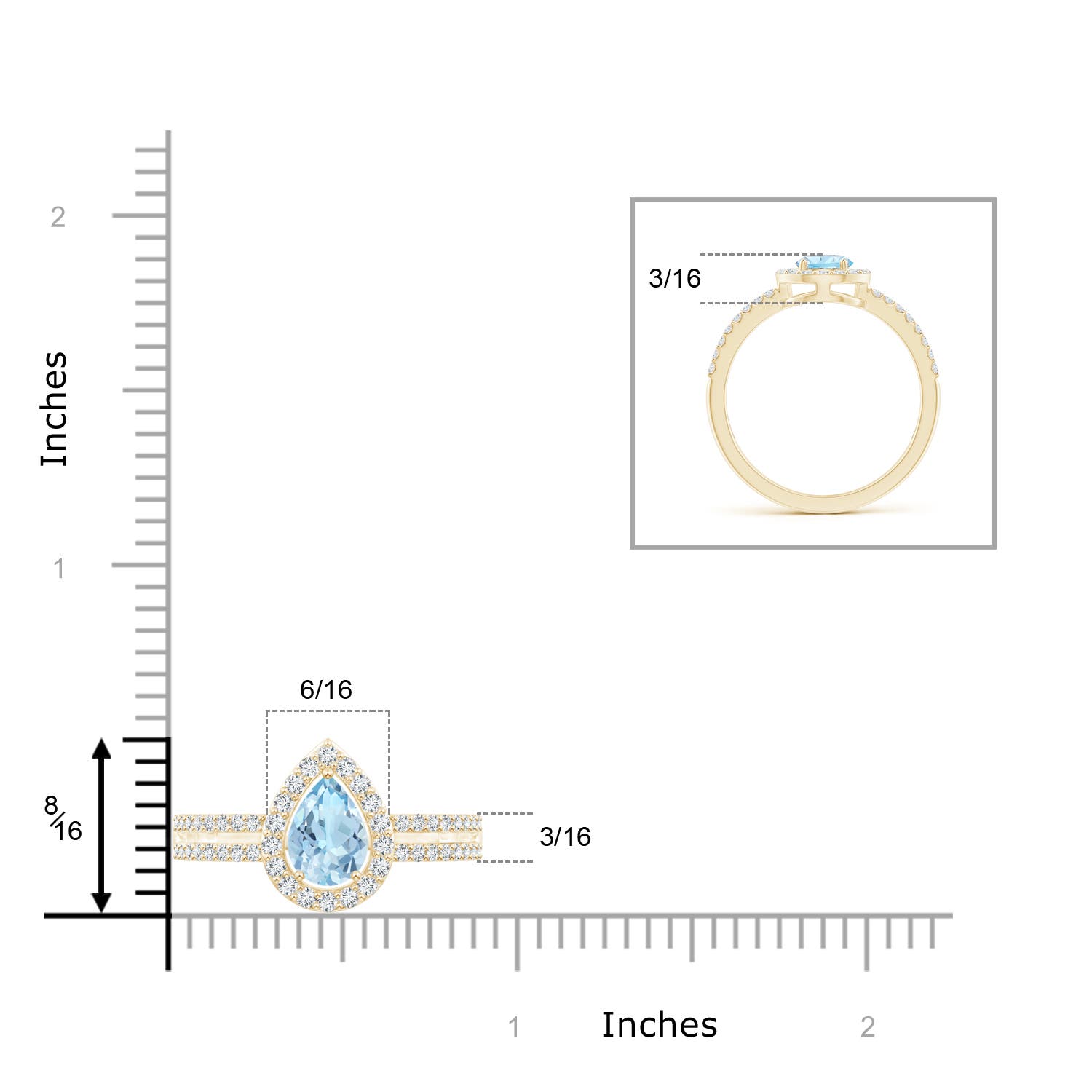 AAA - Aquamarine / 0.92 CT / 14 KT Yellow Gold