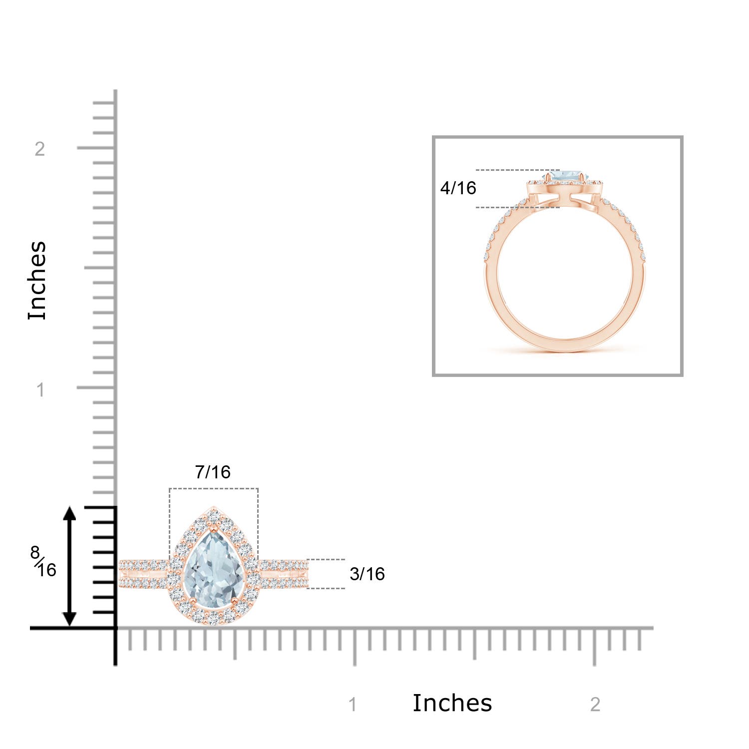 A - Aquamarine / 1.29 CT / 14 KT Rose Gold