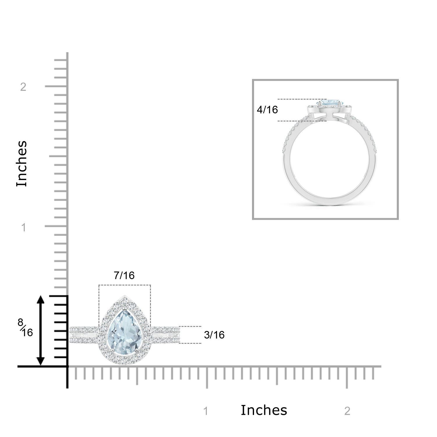 A - Aquamarine / 1.29 CT / 14 KT White Gold