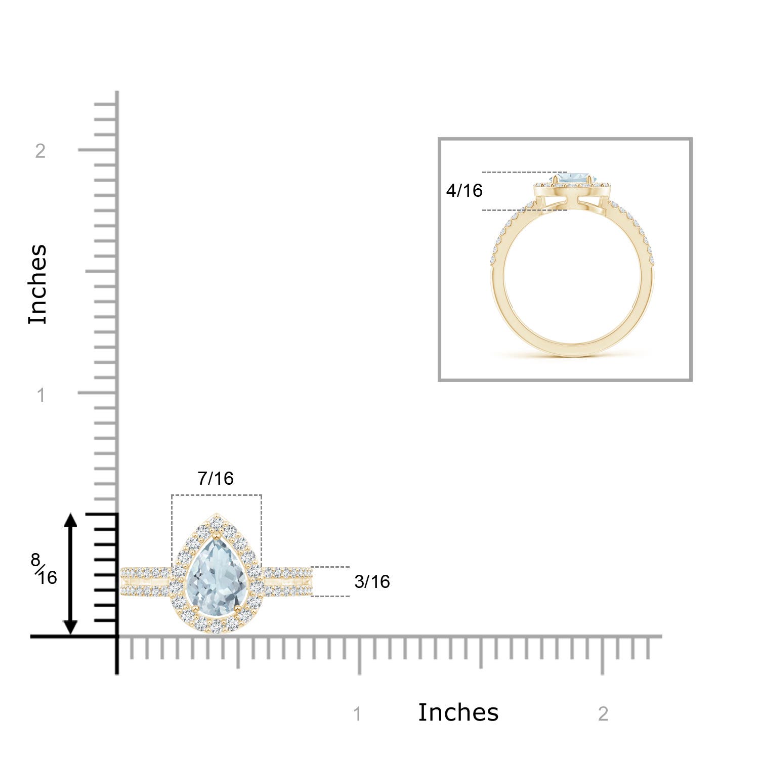 A - Aquamarine / 1.29 CT / 14 KT Yellow Gold