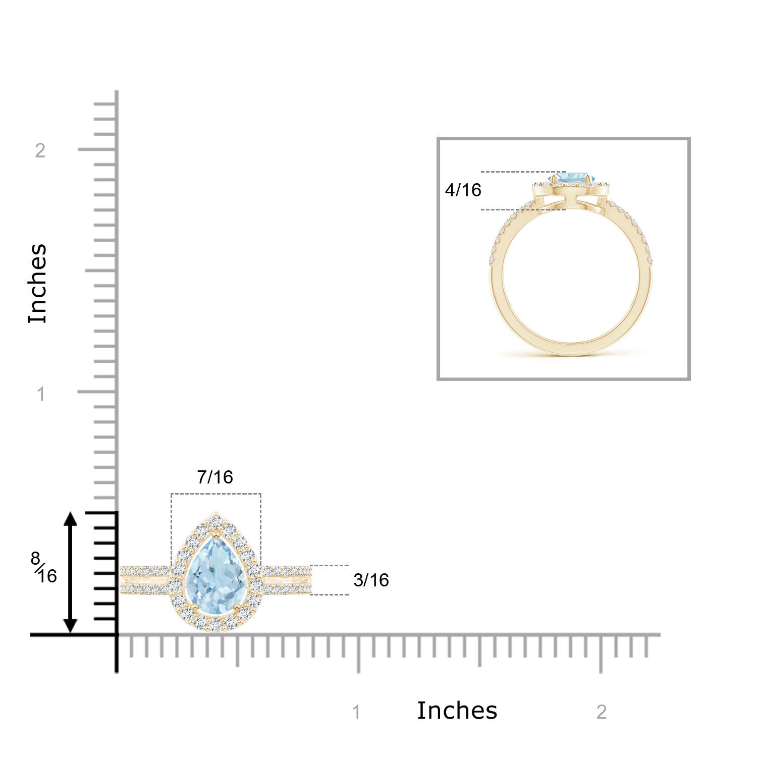 AA - Aquamarine / 1.29 CT / 14 KT Yellow Gold