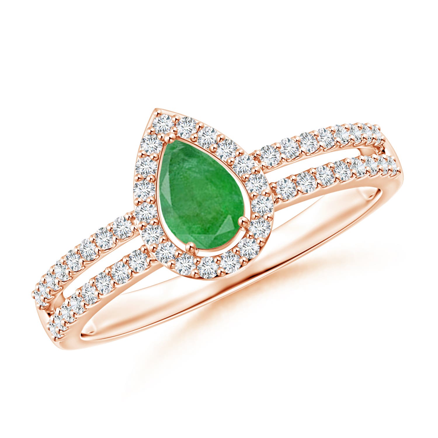 A - Emerald / 0.6 CT / 14 KT Rose Gold