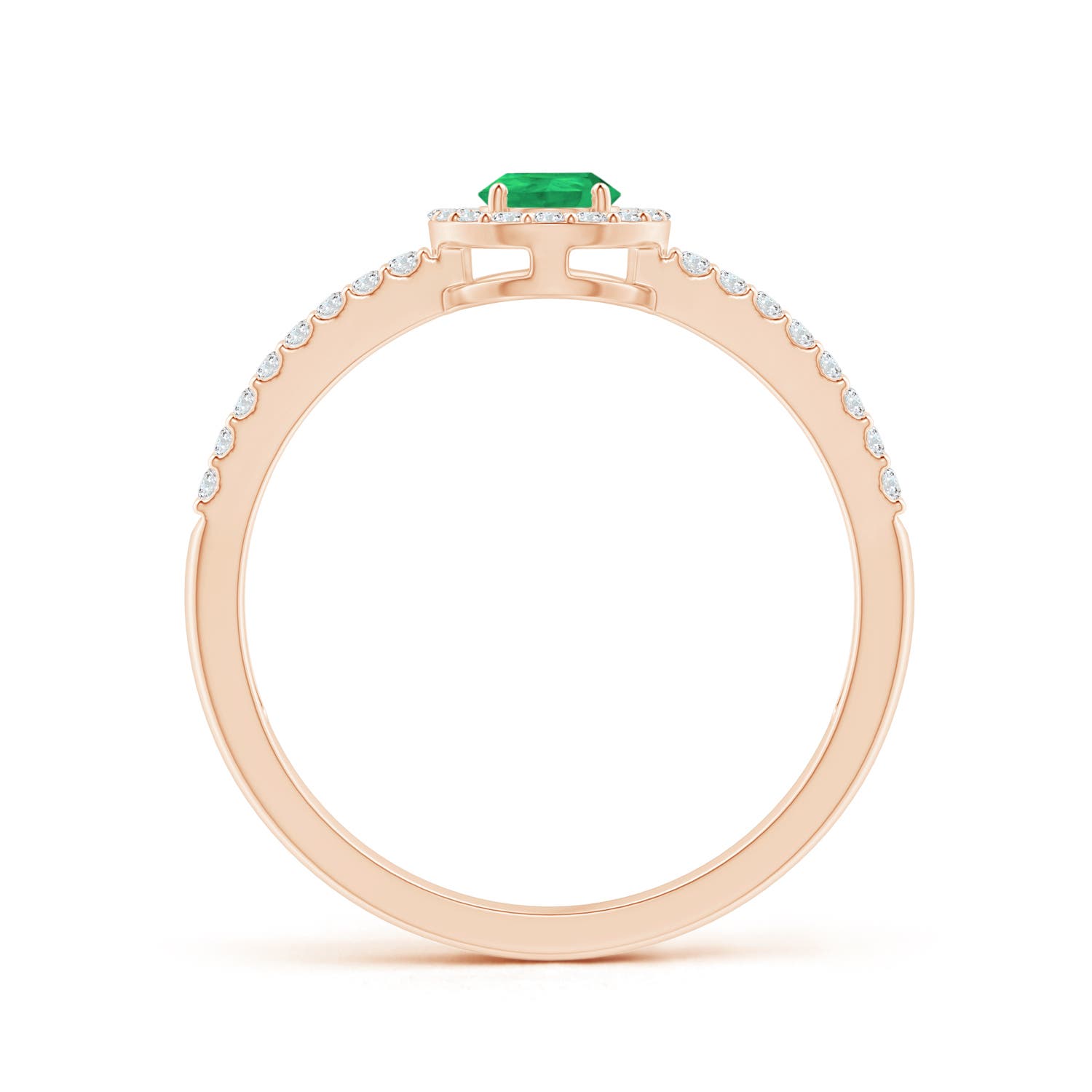 A - Emerald / 0.6 CT / 14 KT Rose Gold