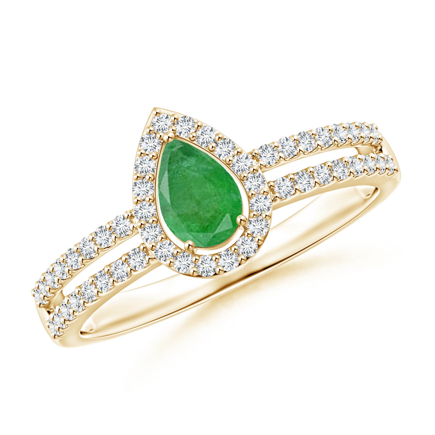 A - Emerald / 0.6 CT / 14 KT Yellow Gold