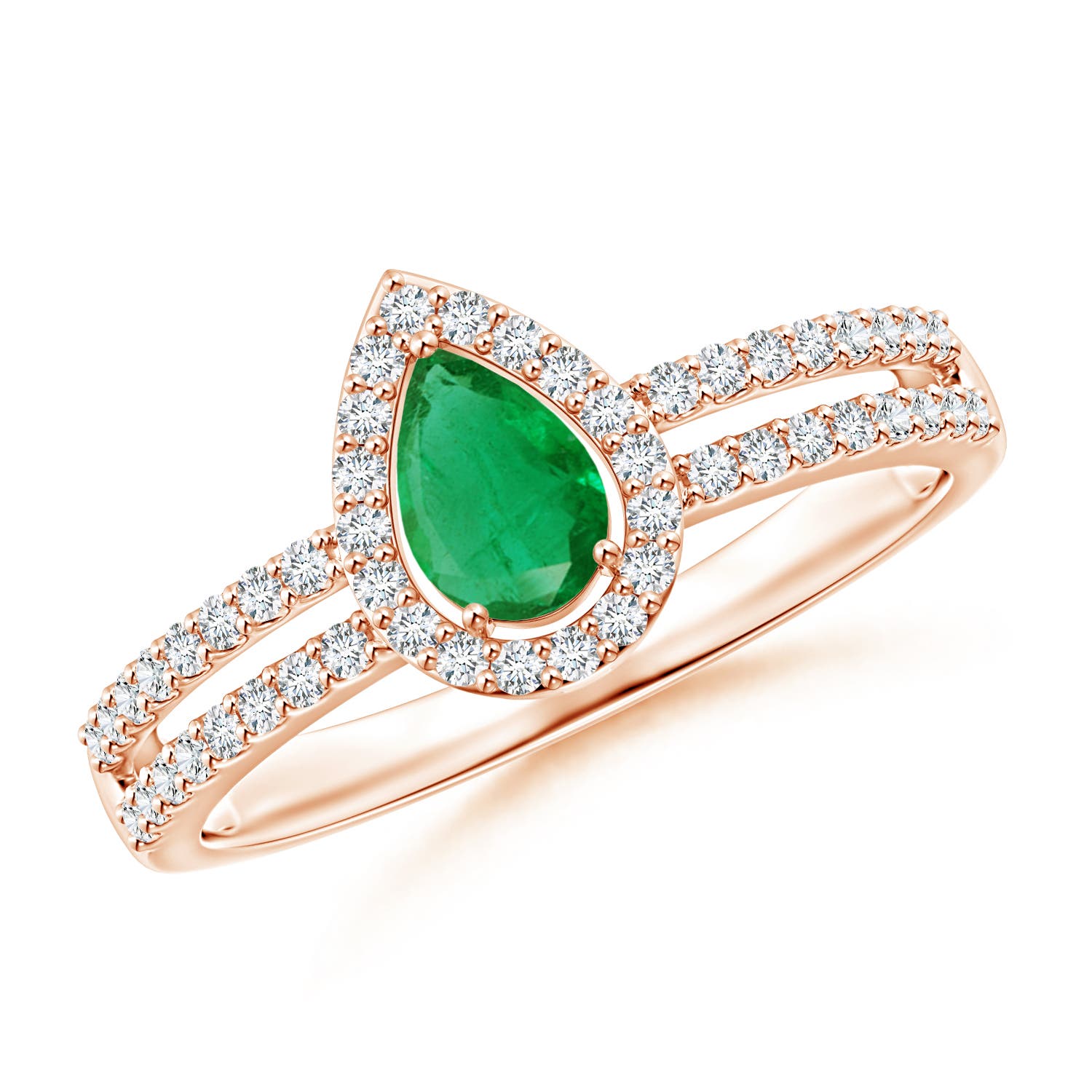 AA - Emerald / 0.6 CT / 14 KT Rose Gold