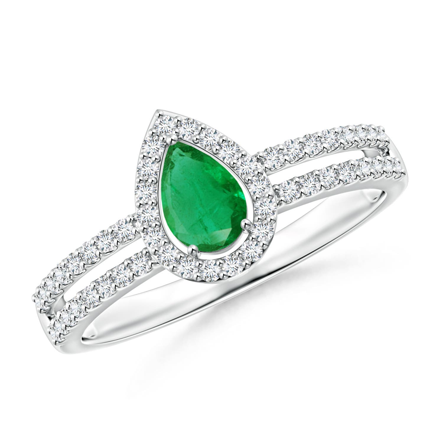 AA - Emerald / 0.6 CT / 14 KT White Gold