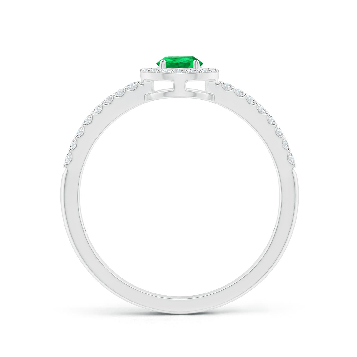 AAA - Emerald / 0.6 CT / 14 KT White Gold