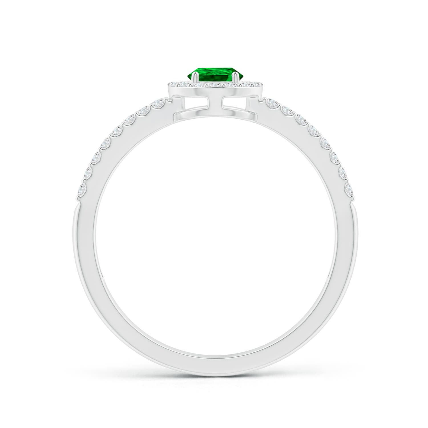 AAAA - Emerald / 0.6 CT / 14 KT White Gold