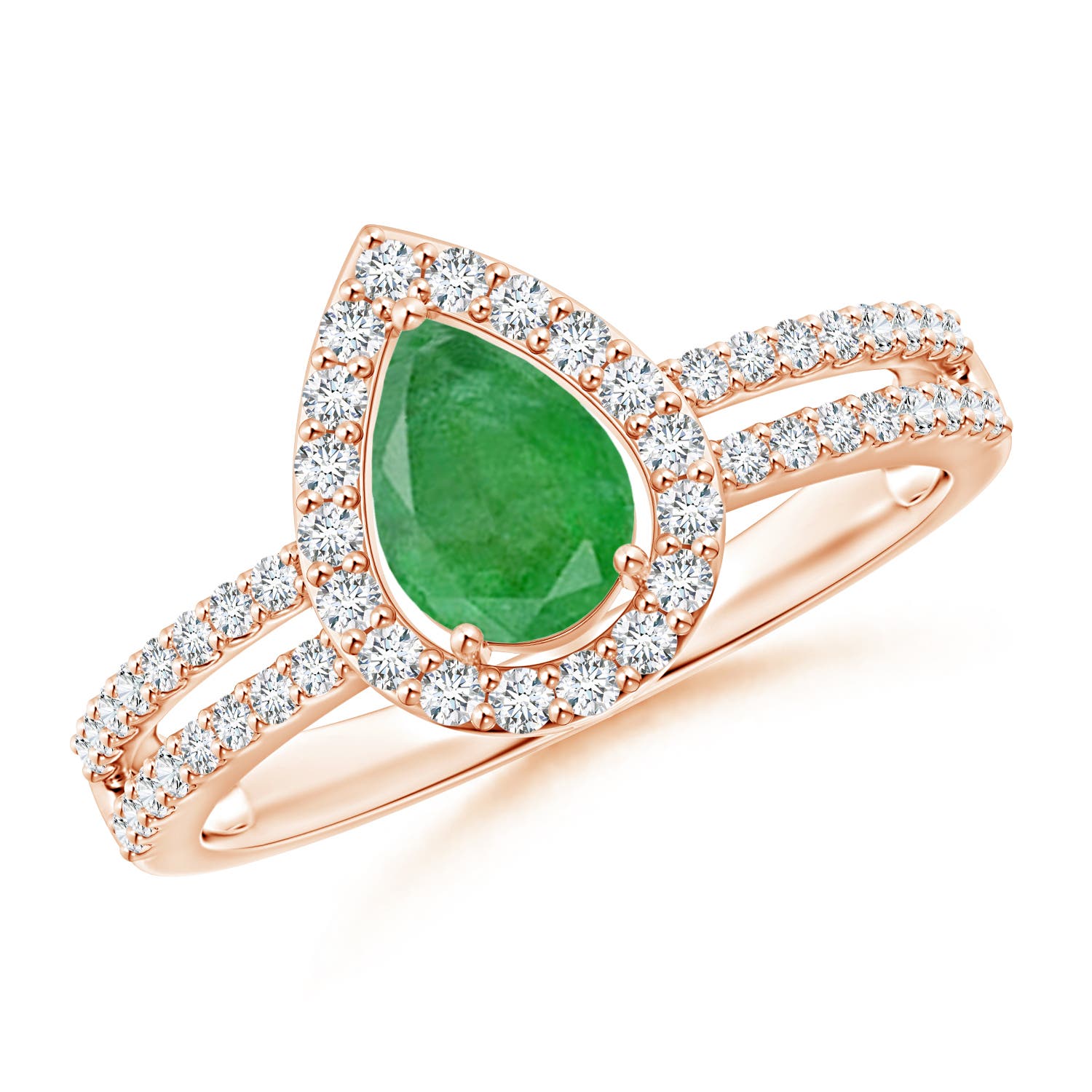 A - Emerald / 0.97 CT / 14 KT Rose Gold