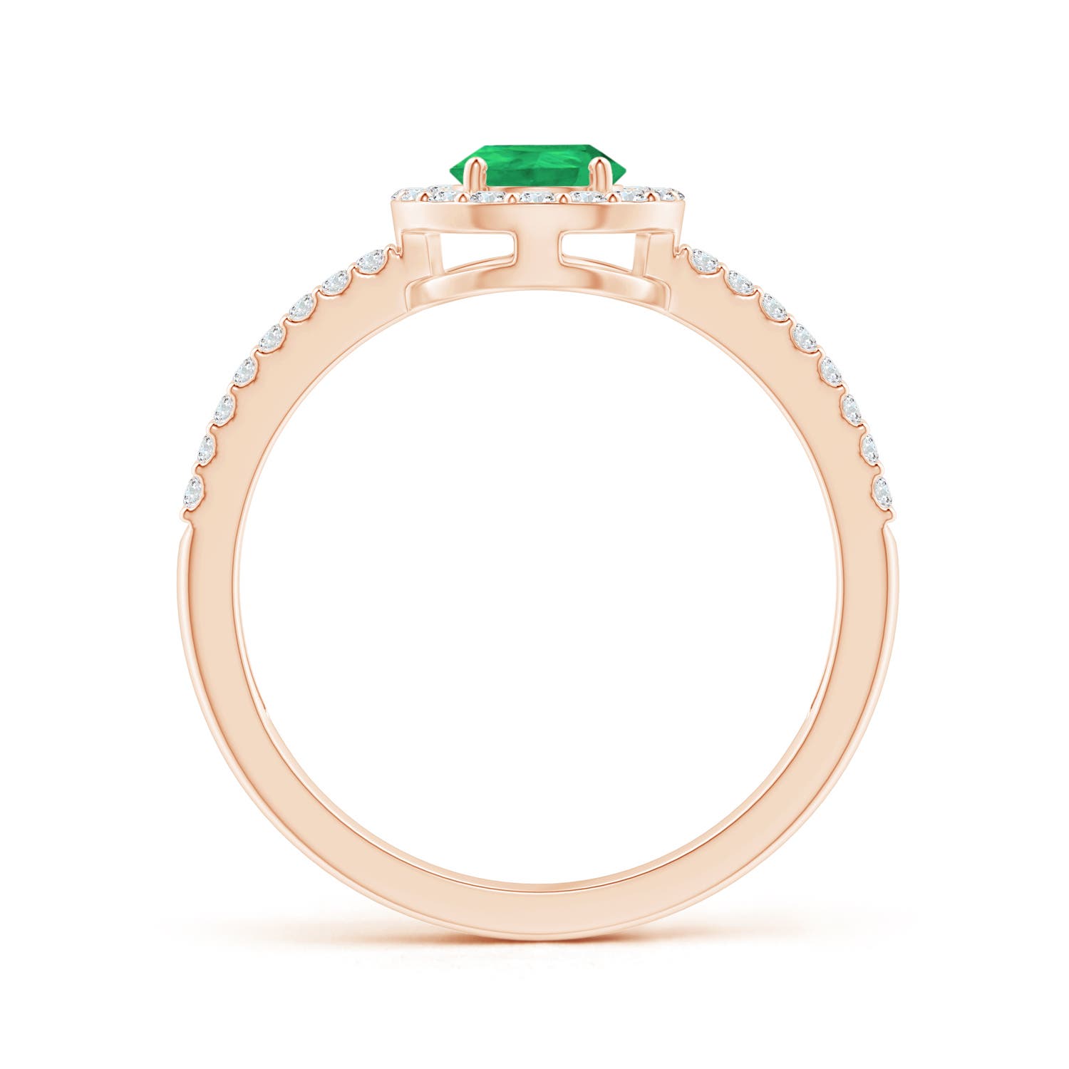 A - Emerald / 0.97 CT / 14 KT Rose Gold