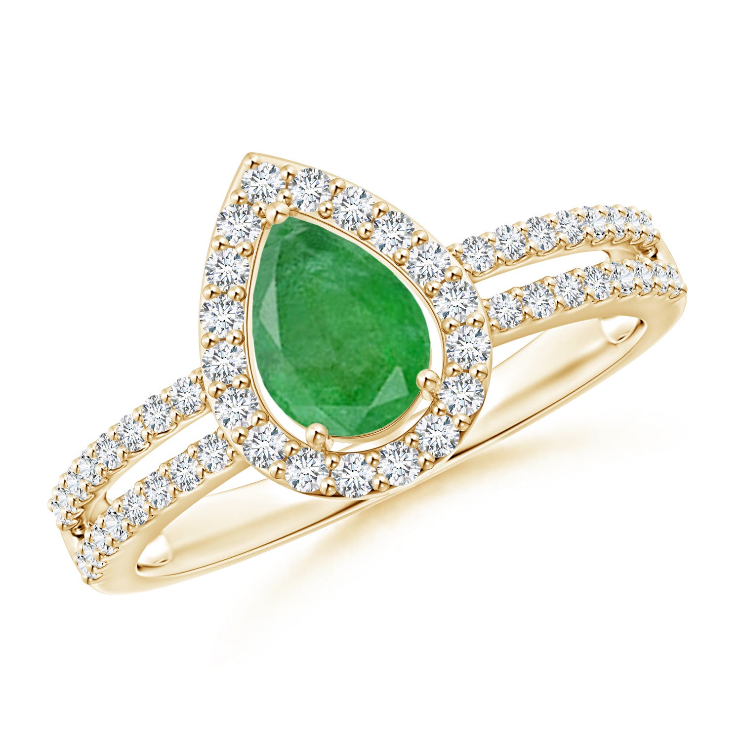 A - Emerald / 0.97 CT / 14 KT Yellow Gold