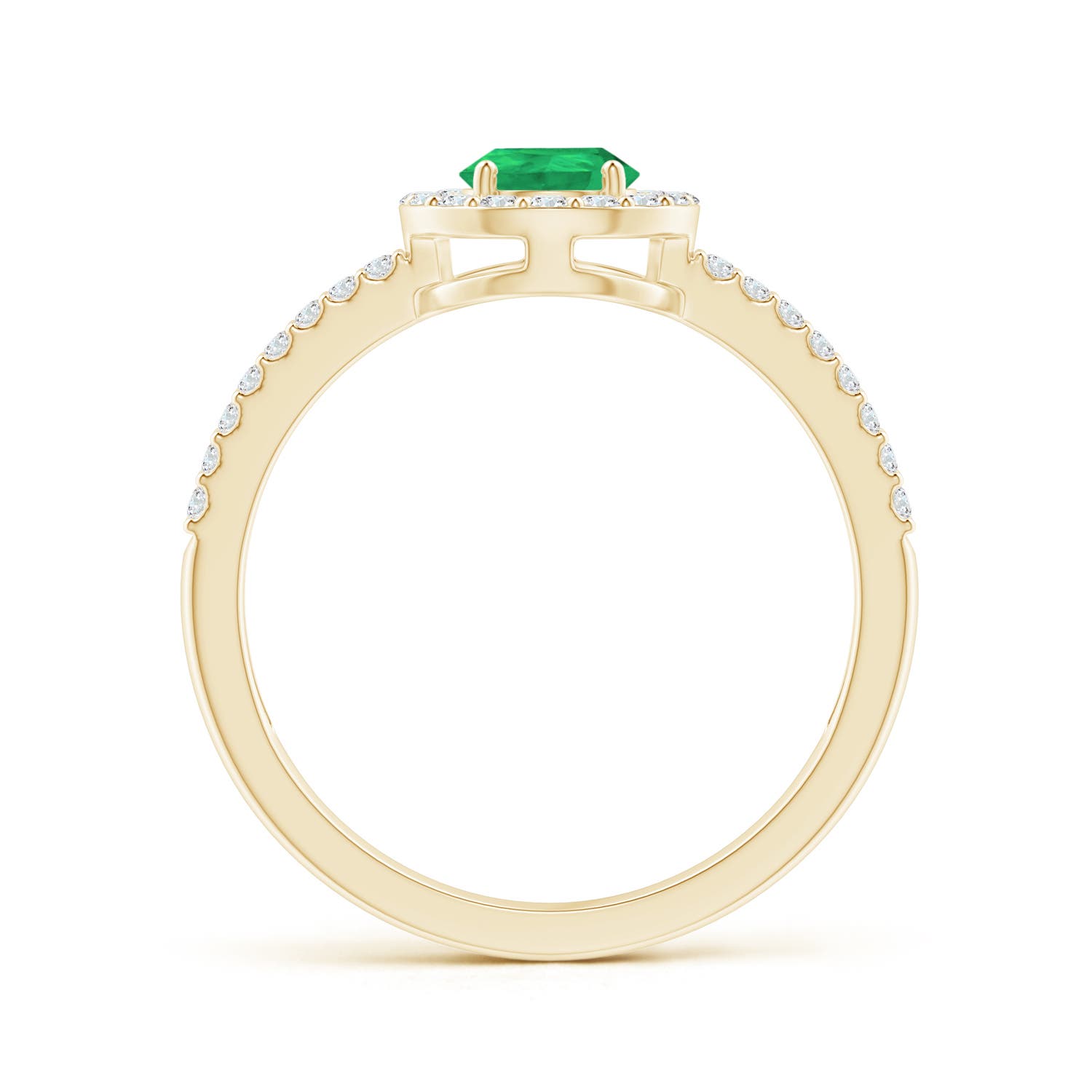 A - Emerald / 0.97 CT / 14 KT Yellow Gold