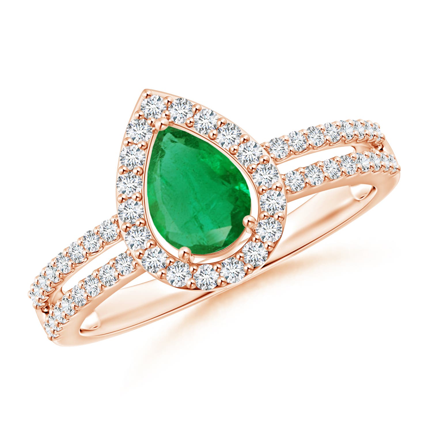 AA - Emerald / 0.97 CT / 14 KT Rose Gold