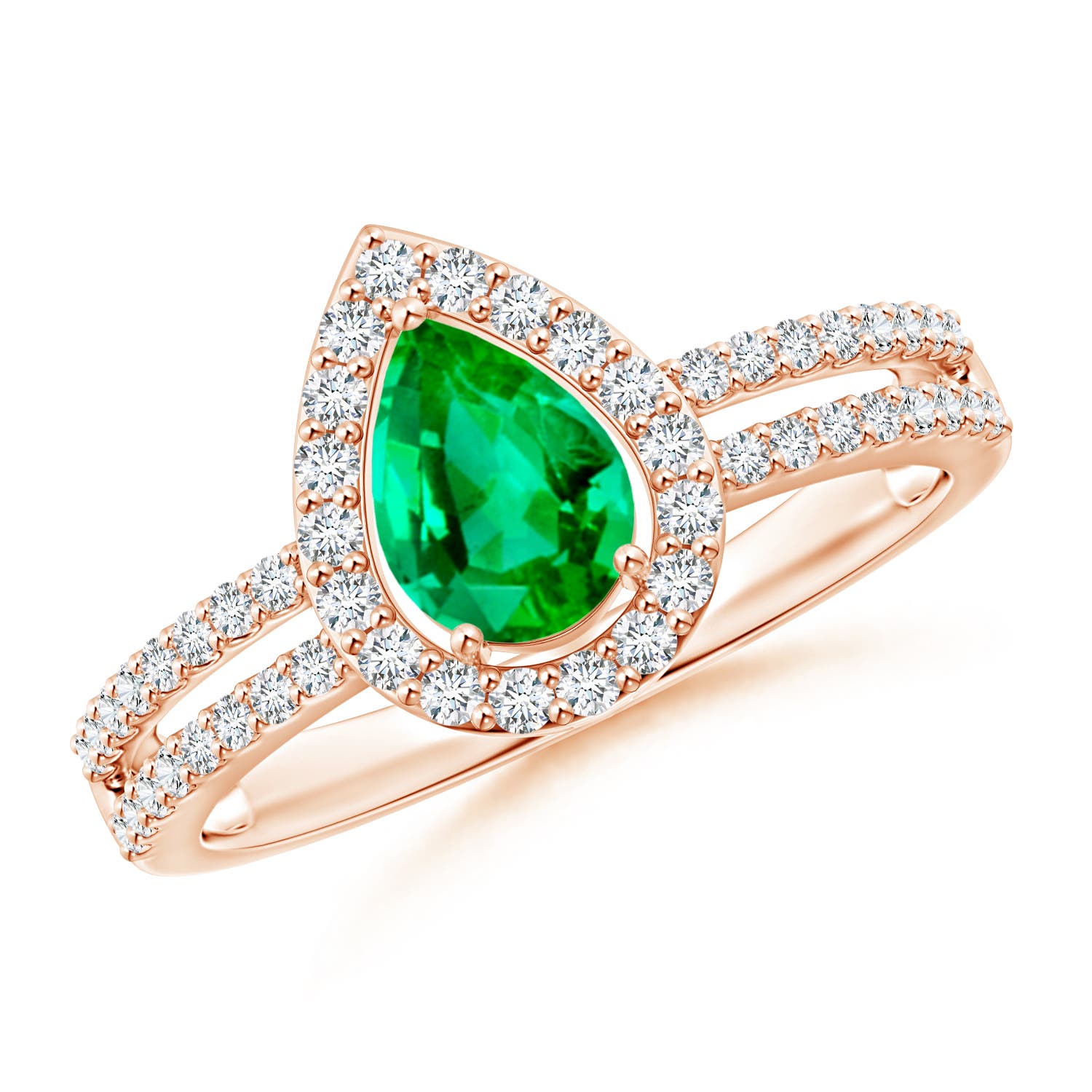 AAA - Emerald / 0.97 CT / 14 KT Rose Gold