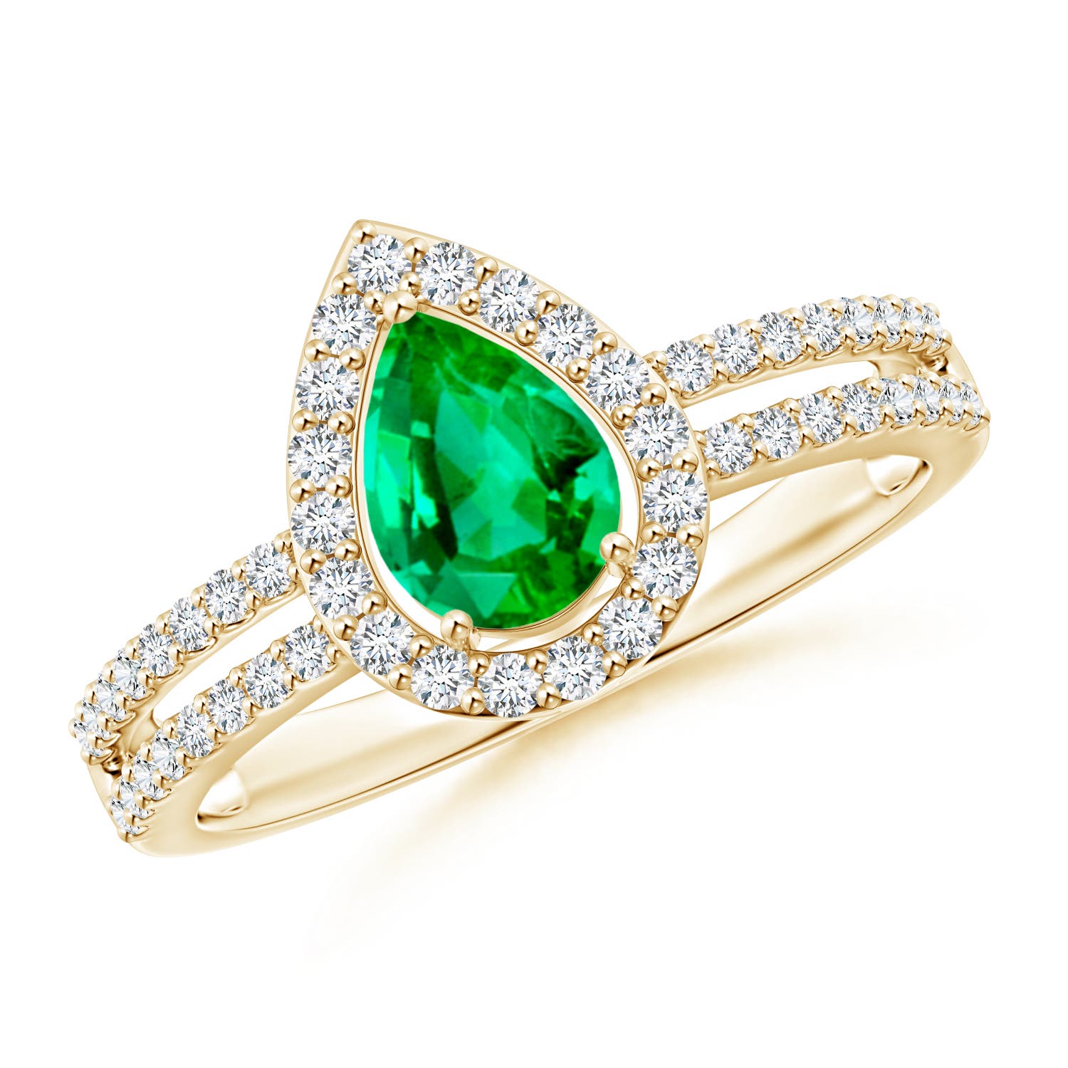 AAA - Emerald / 0.97 CT / 14 KT Yellow Gold