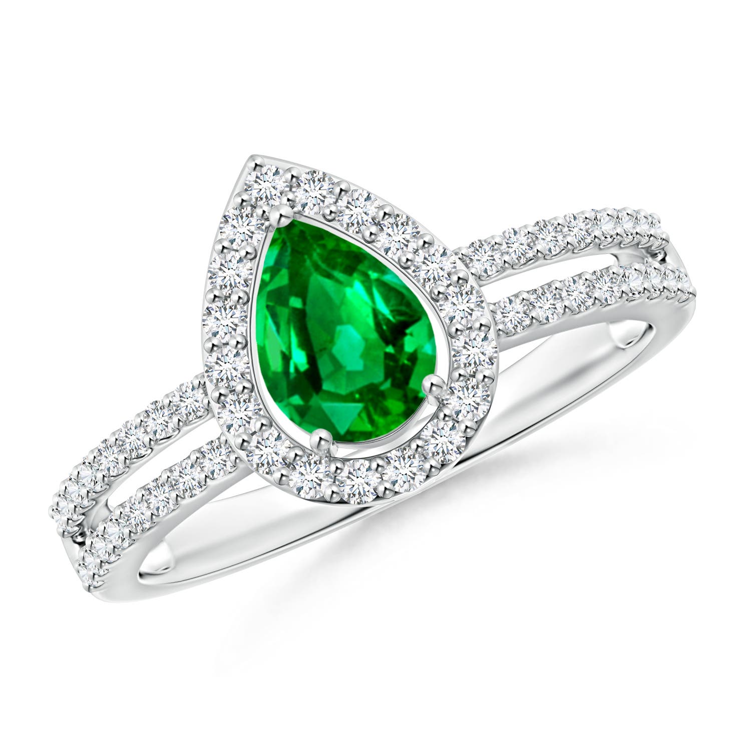 AAAA - Emerald / 0.97 CT / 14 KT White Gold