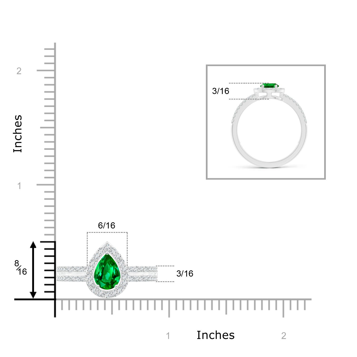 AAAA - Emerald / 0.97 CT / 14 KT White Gold