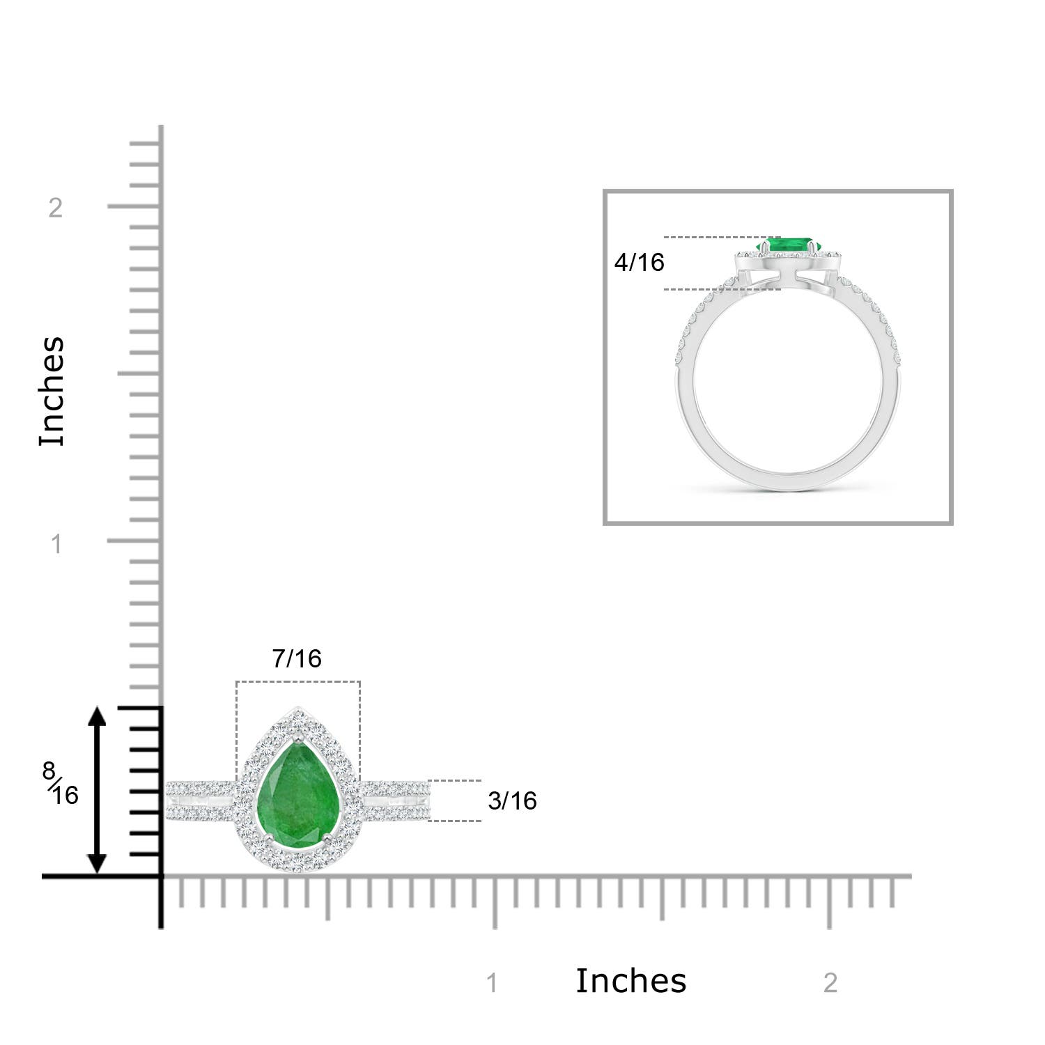 A - Emerald / 1.39 CT / 14 KT White Gold