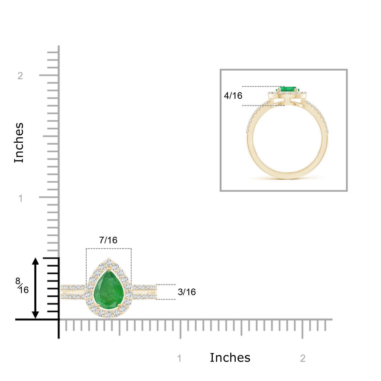 A - Emerald / 1.39 CT / 14 KT Yellow Gold