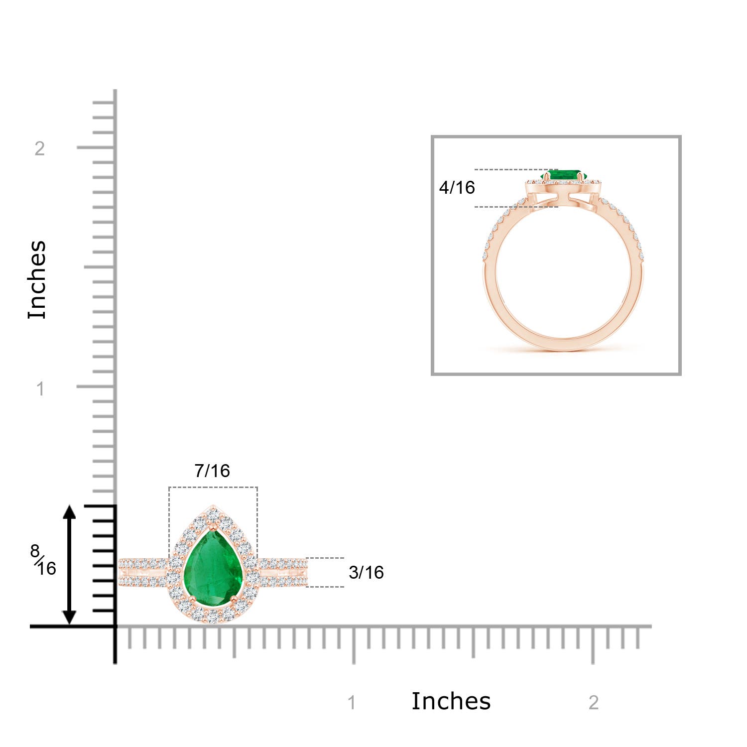 AA - Emerald / 1.39 CT / 14 KT Rose Gold