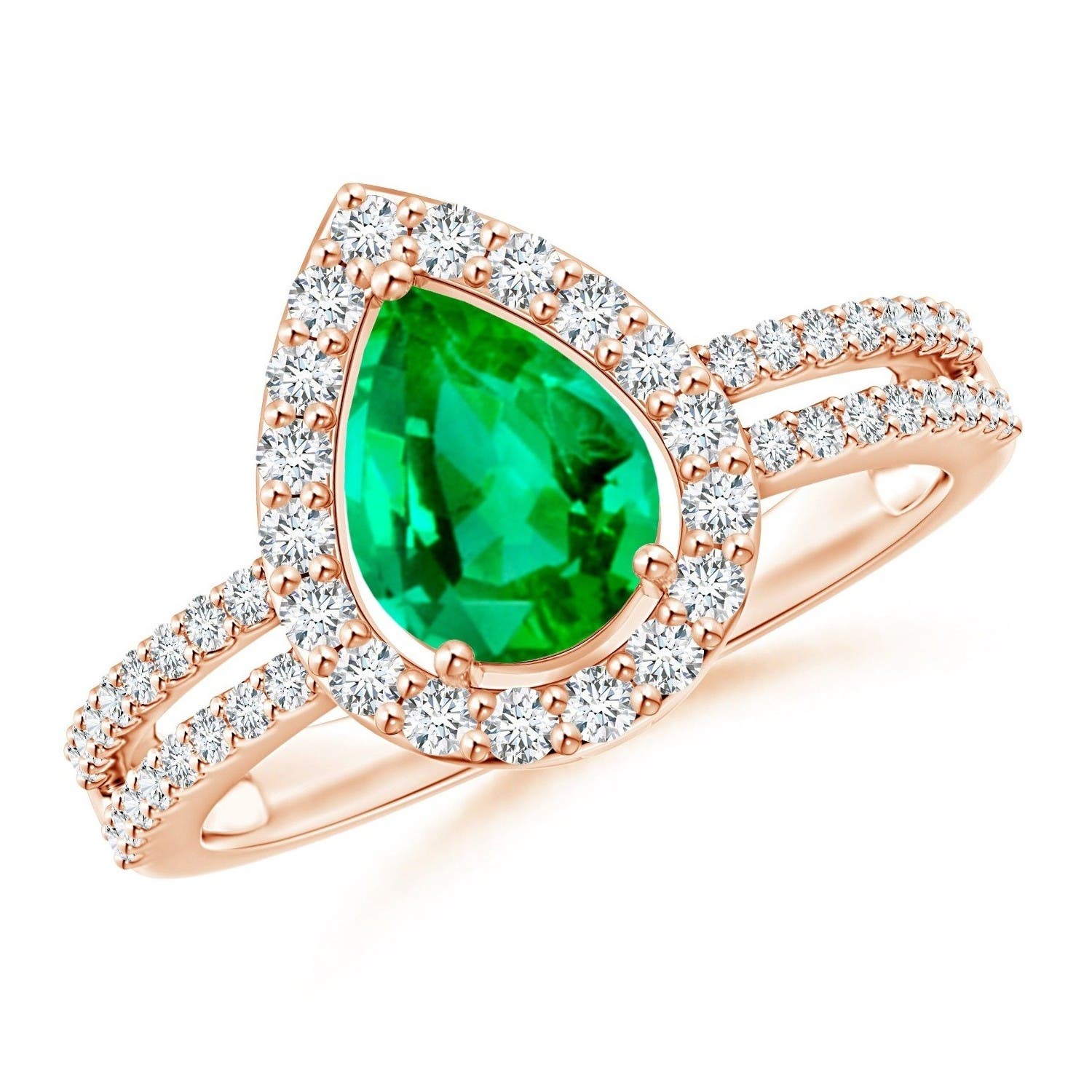 AAA - Emerald / 1.39 CT / 14 KT Rose Gold