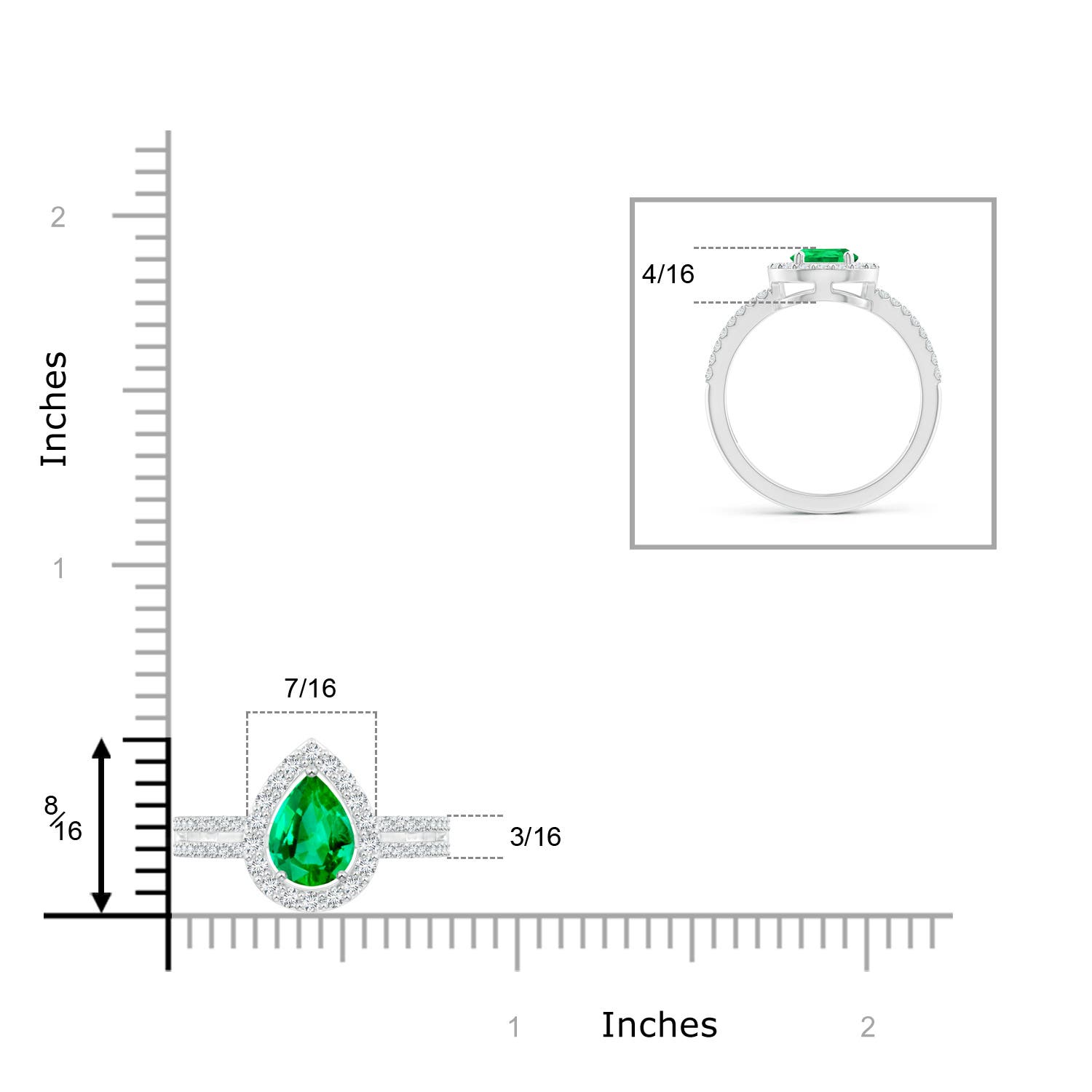 AAA - Emerald / 1.39 CT / 14 KT White Gold