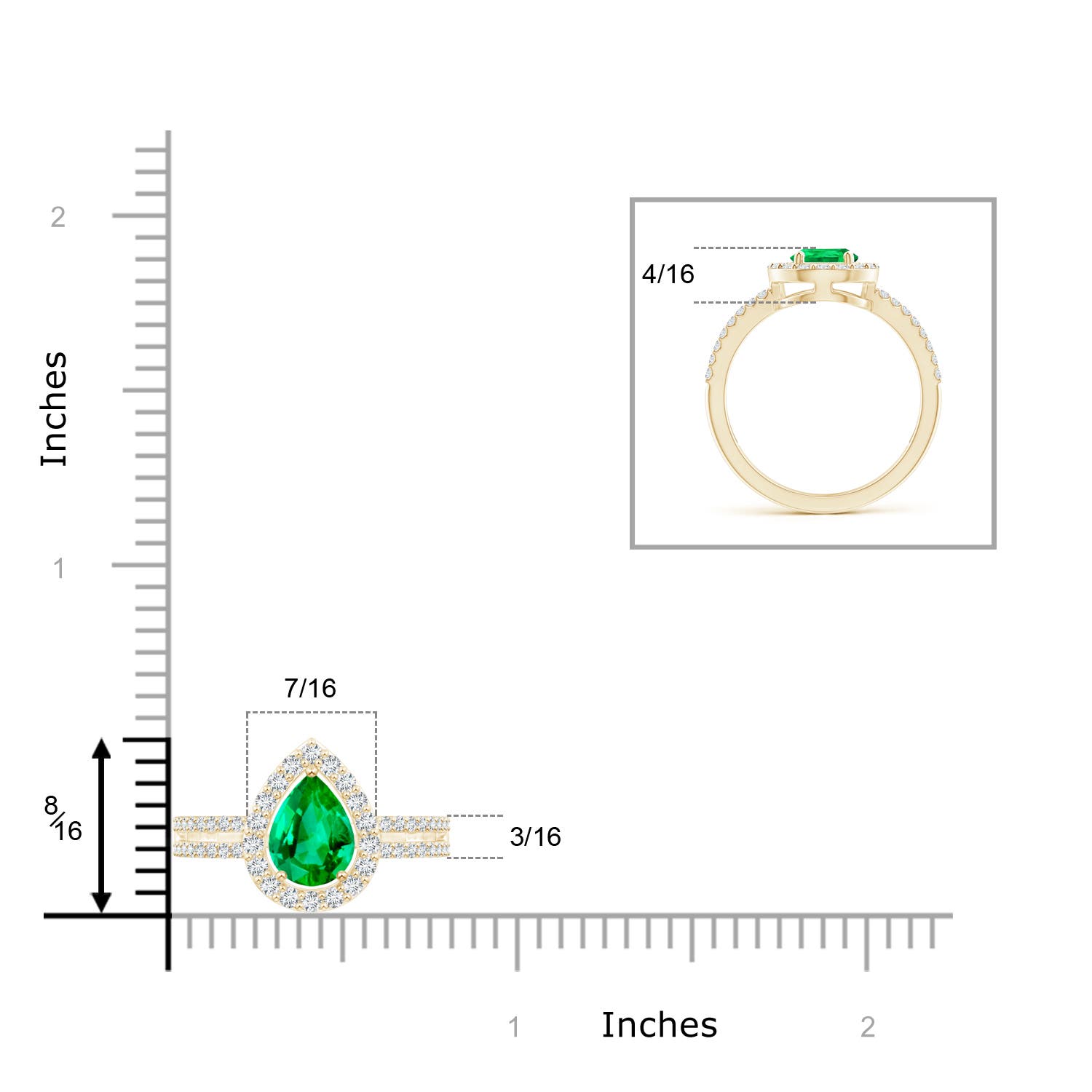 AAA - Emerald / 1.39 CT / 14 KT Yellow Gold