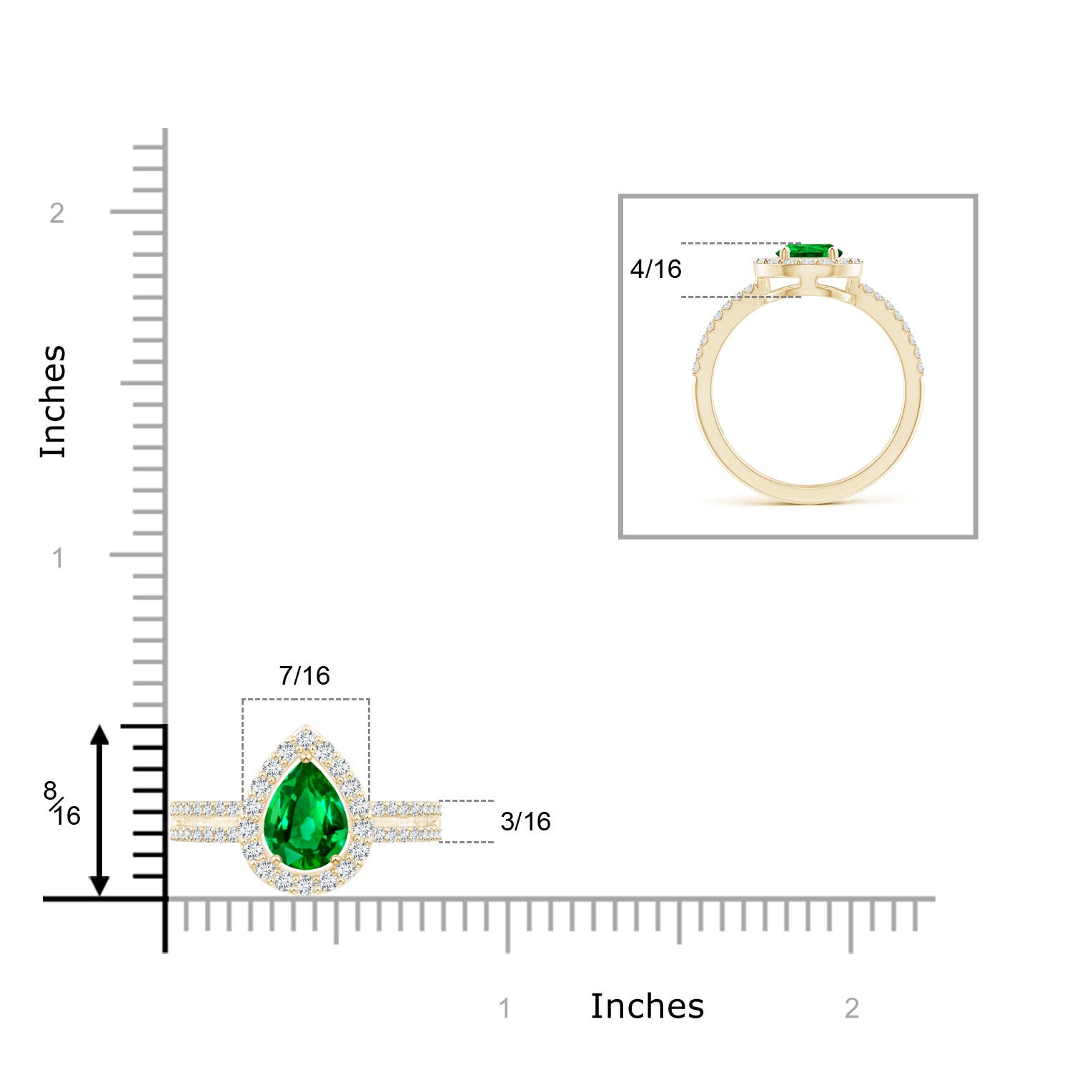 AAAA - Emerald / 1.39 CT / 14 KT Yellow Gold