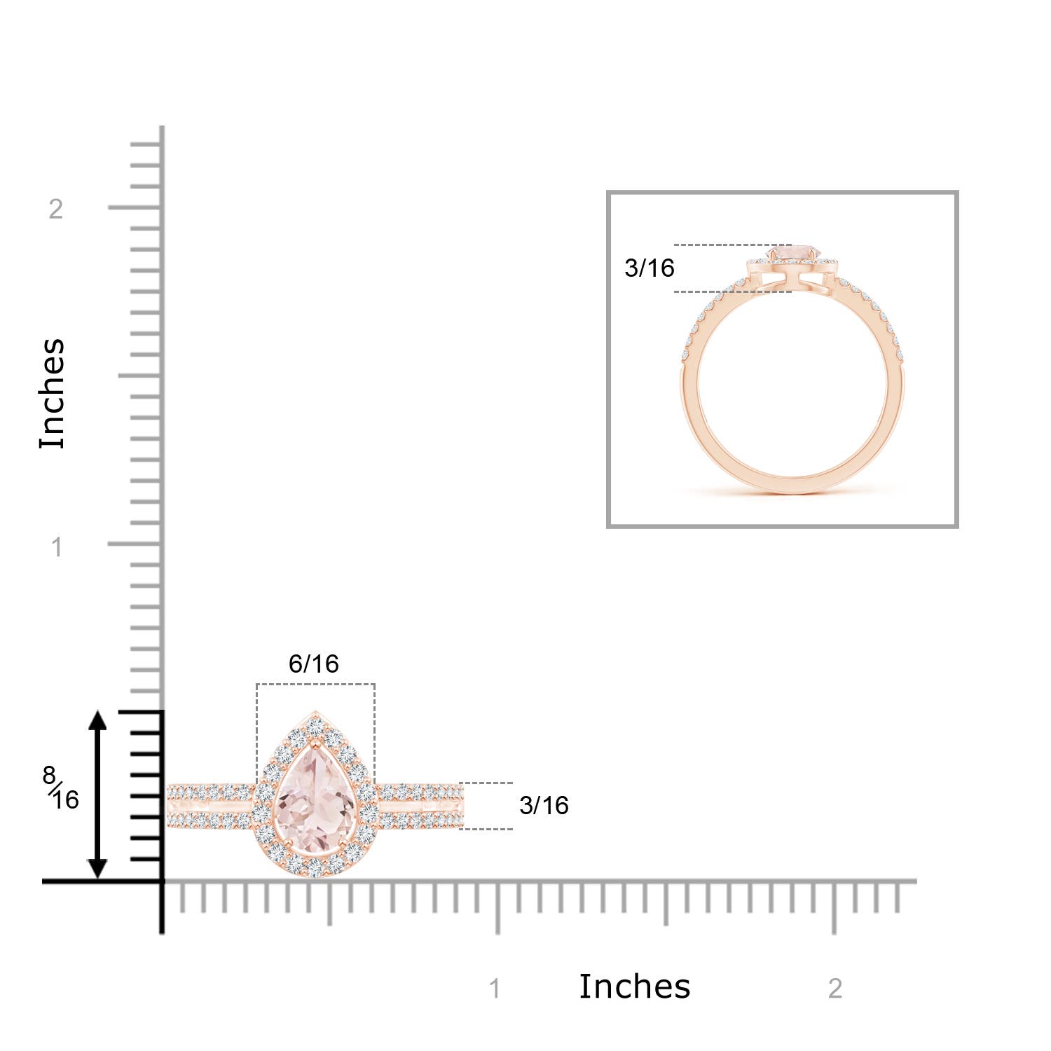 A - Morganite / 0.97 CT / 14 KT Rose Gold