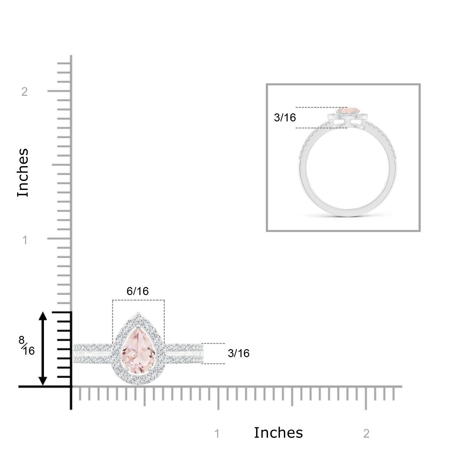 A - Morganite / 0.97 CT / 14 KT White Gold