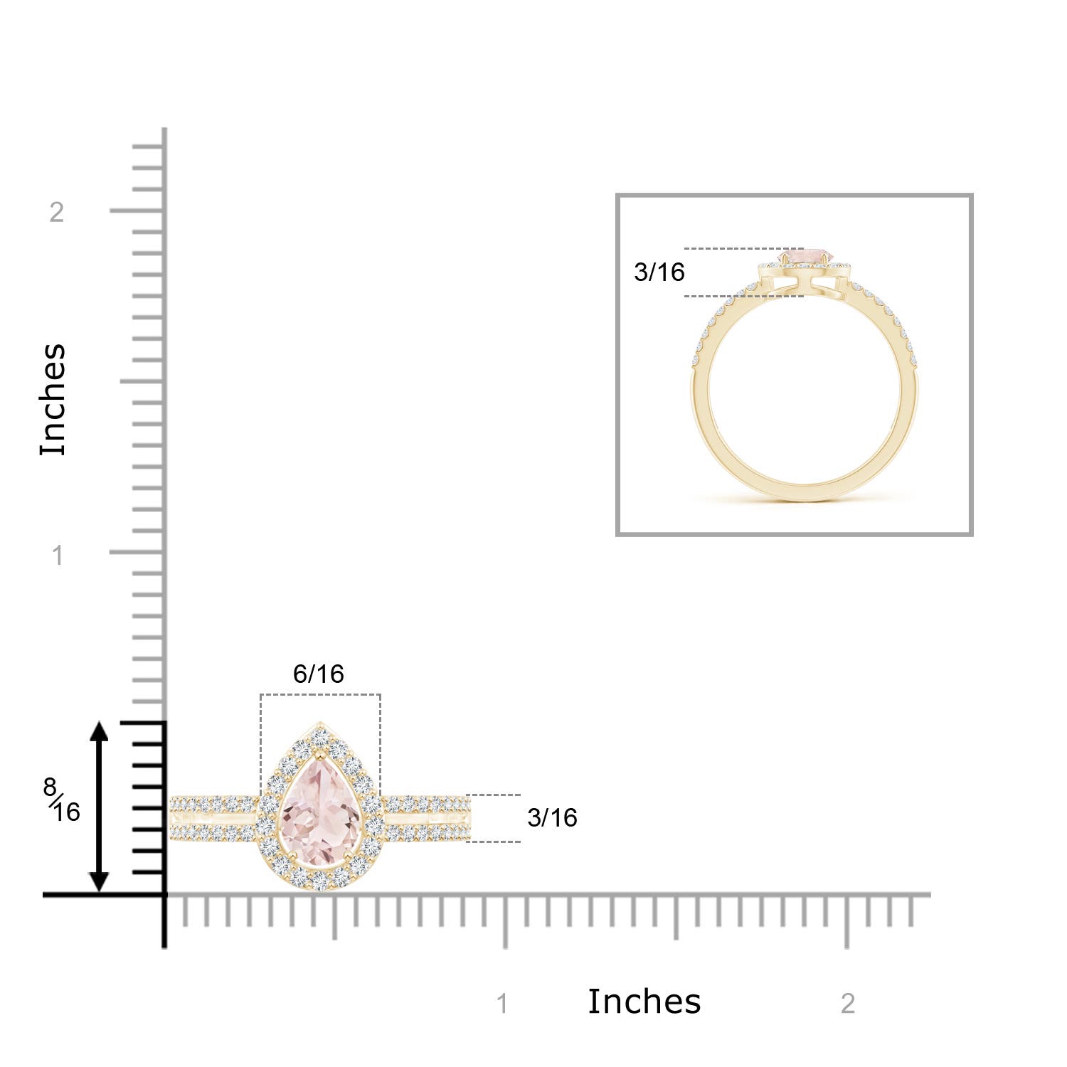 A - Morganite / 0.97 CT / 14 KT Yellow Gold