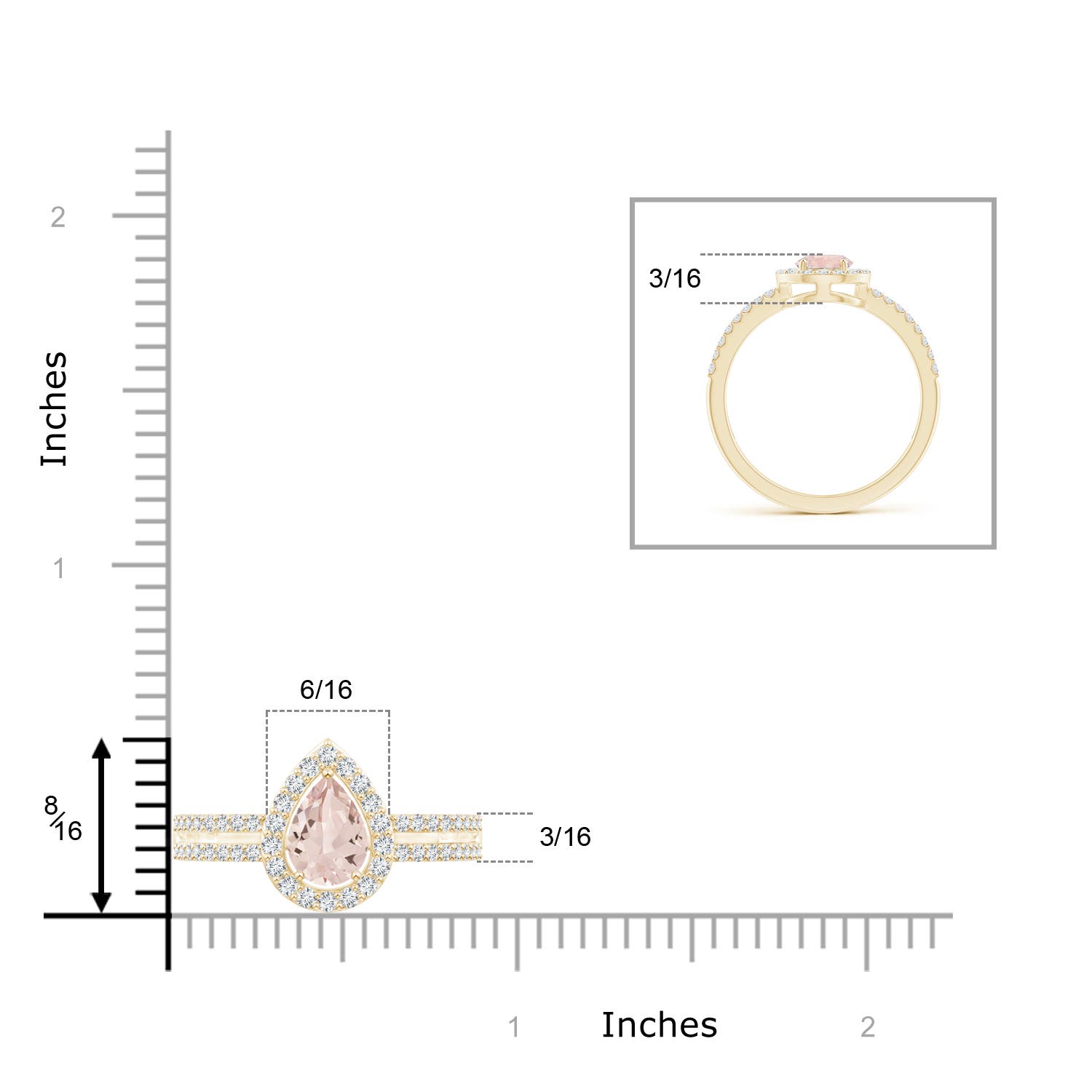 AA - Morganite / 0.97 CT / 14 KT Yellow Gold