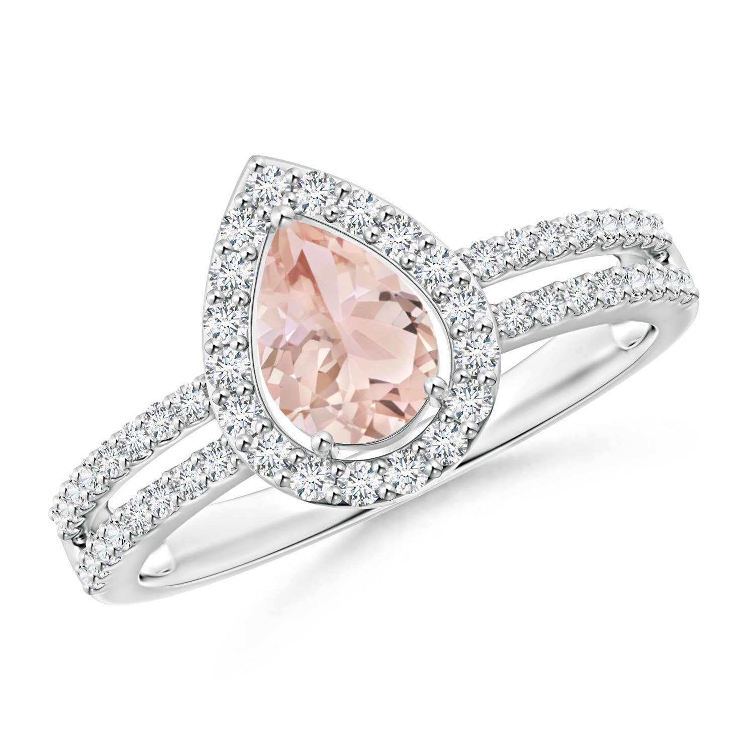 AAA - Morganite / 0.97 CT / 14 KT White Gold