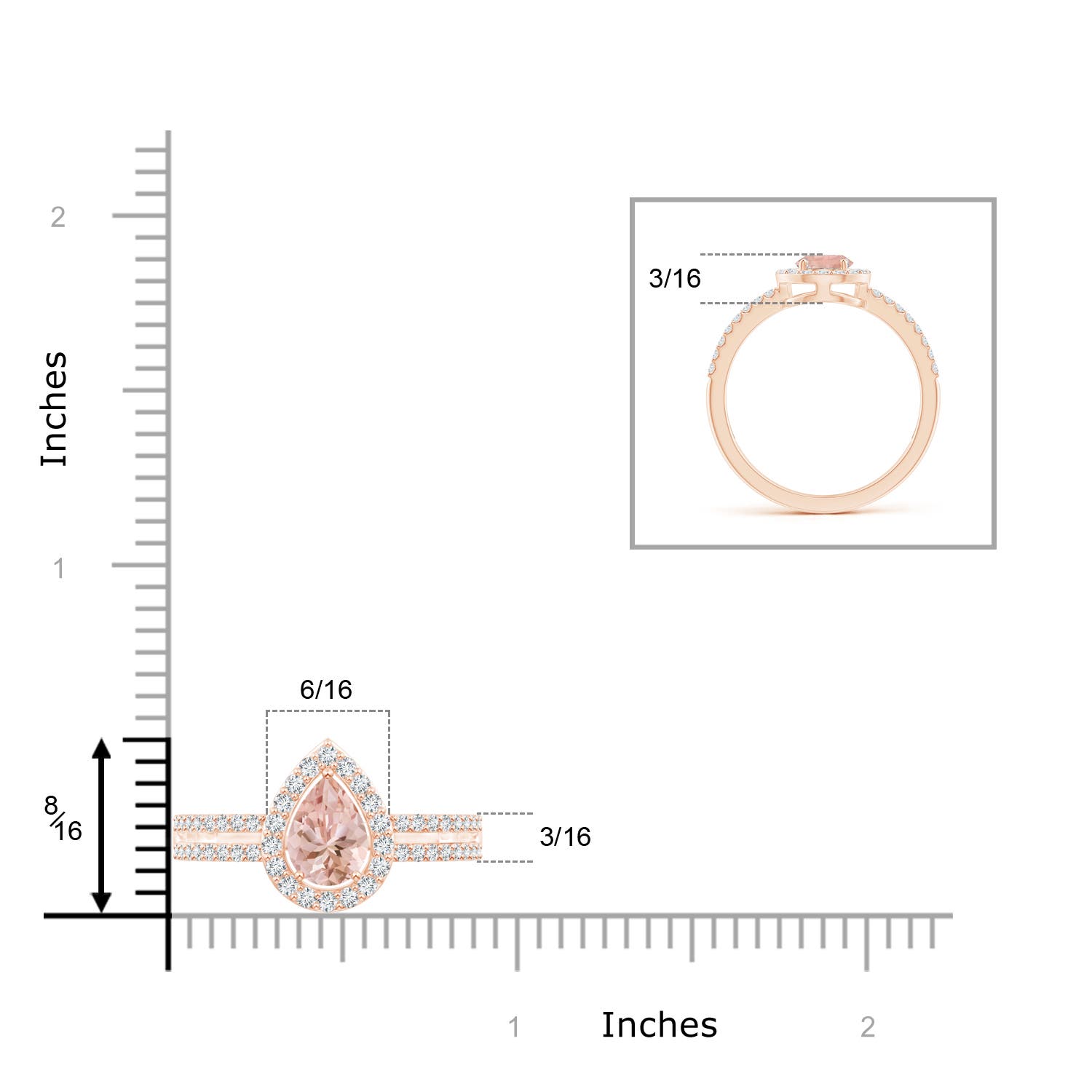 AAAA - Morganite / 0.97 CT / 14 KT Rose Gold