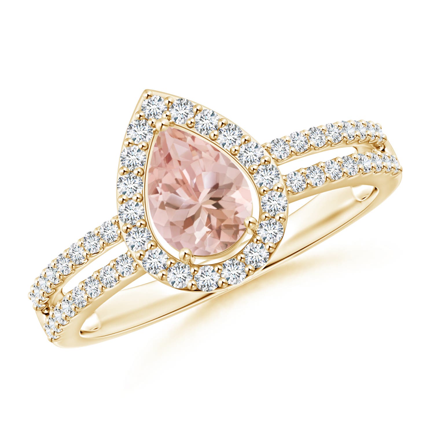 AAAA - Morganite / 0.97 CT / 14 KT Yellow Gold