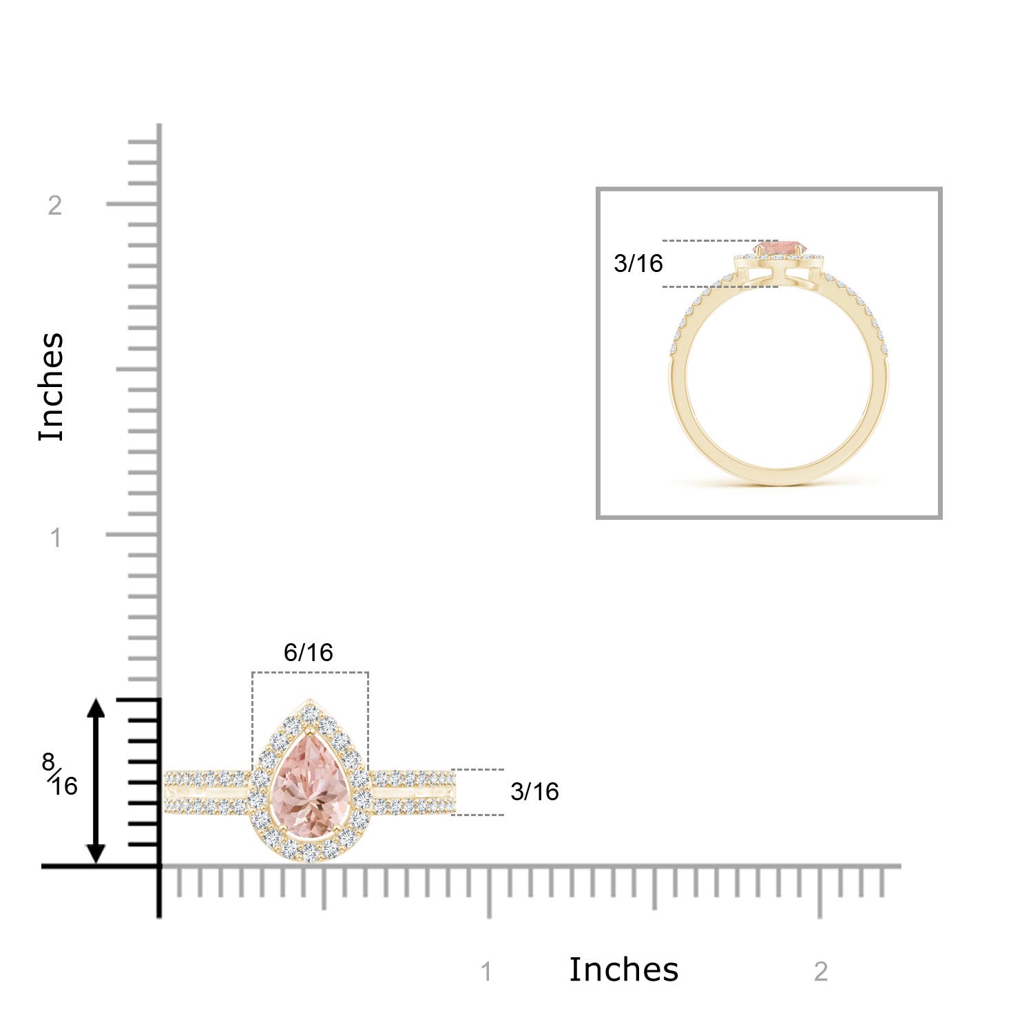 AAAA - Morganite / 0.97 CT / 14 KT Yellow Gold