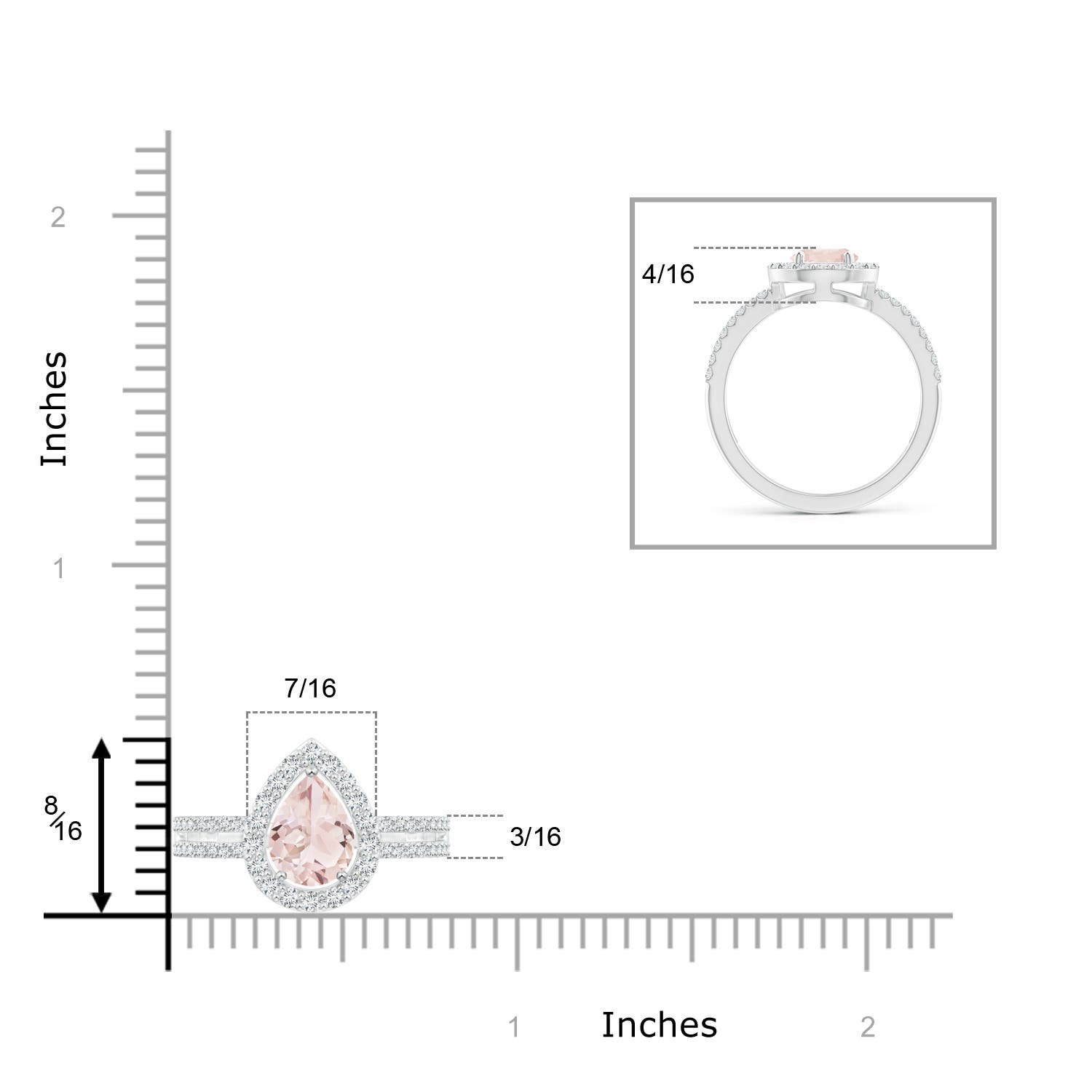 A - Morganite / 1.39 CT / 14 KT White Gold