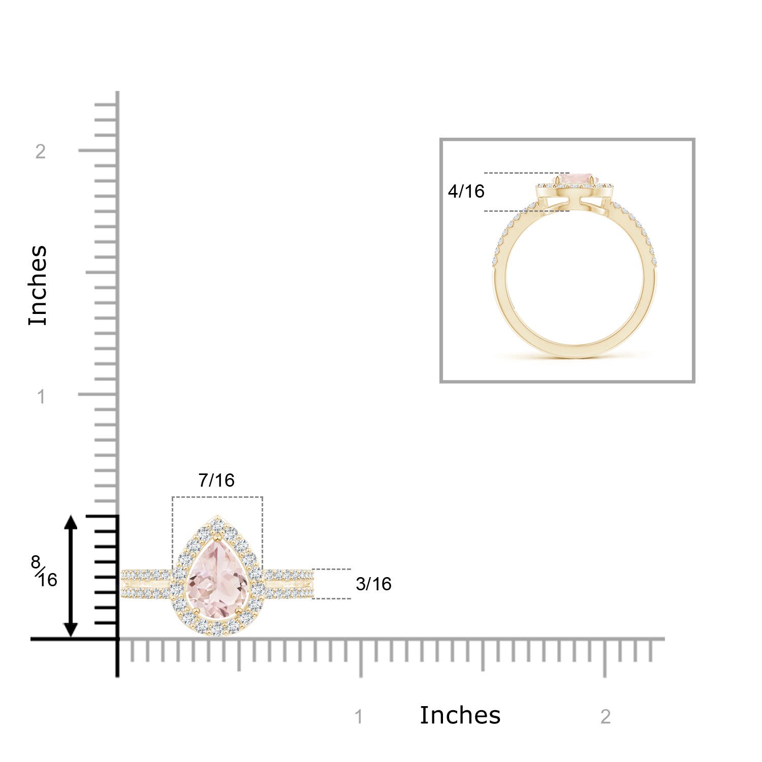 A - Morganite / 1.39 CT / 14 KT Yellow Gold