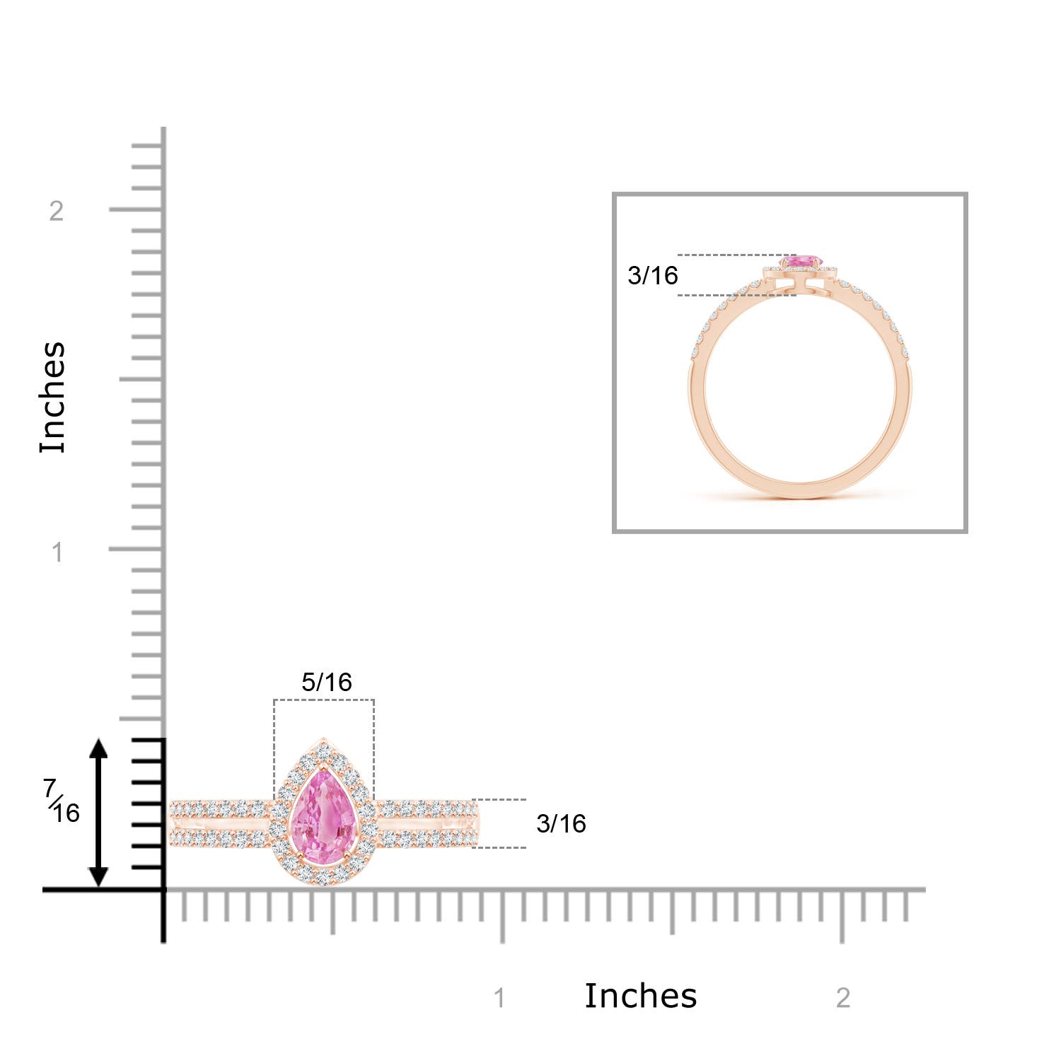 A - Pink Sapphire / 0.7 CT / 14 KT Rose Gold