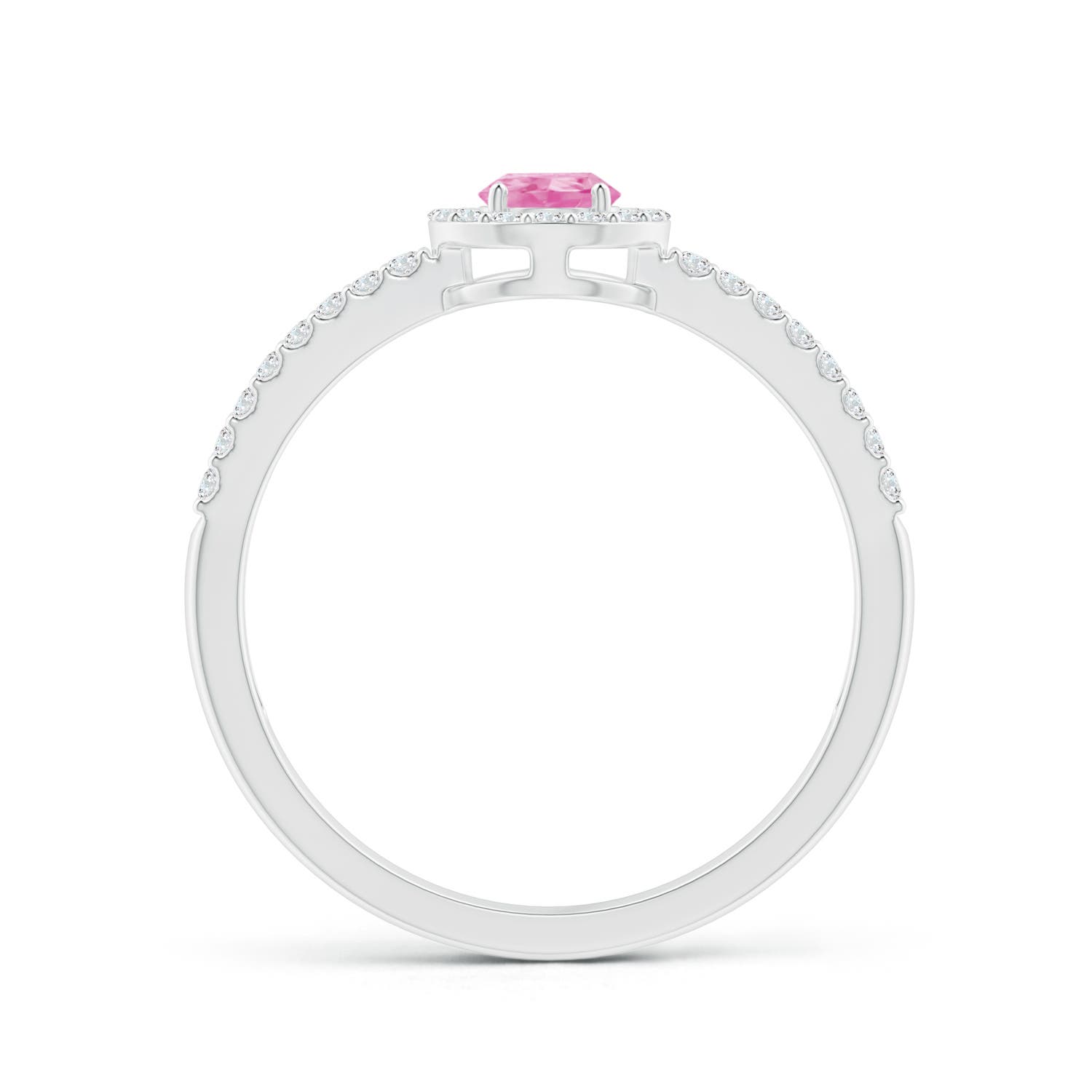 A - Pink Sapphire / 0.7 CT / 14 KT White Gold