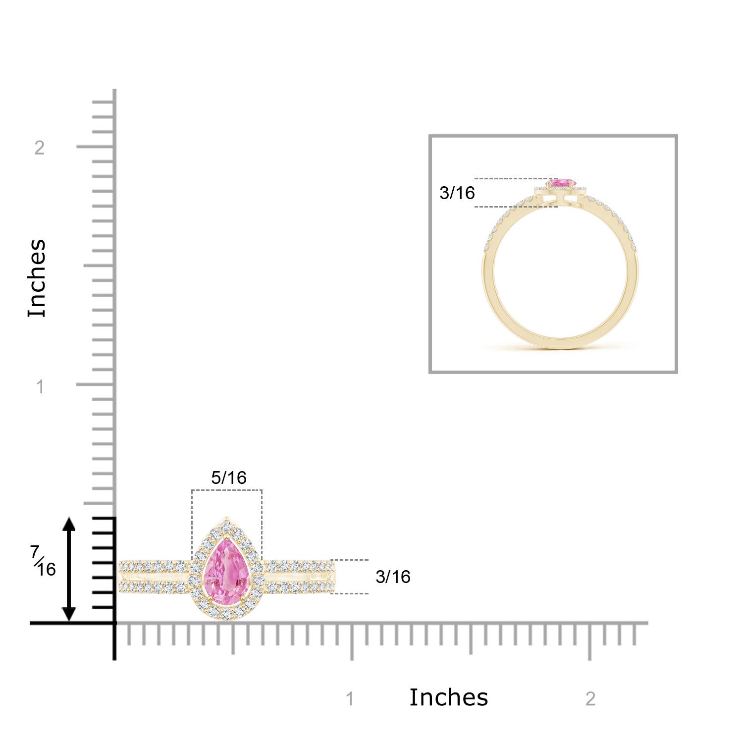 A - Pink Sapphire / 0.7 CT / 14 KT Yellow Gold