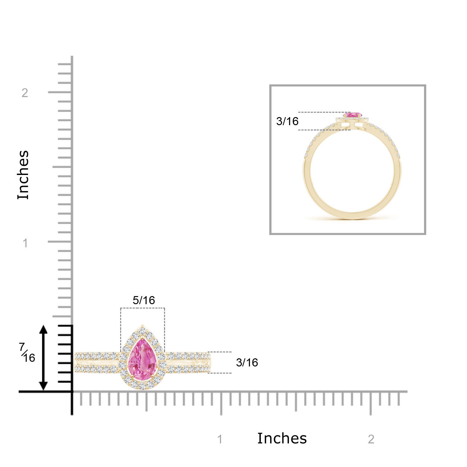 AA - Pink Sapphire / 0.7 CT / 14 KT Yellow Gold