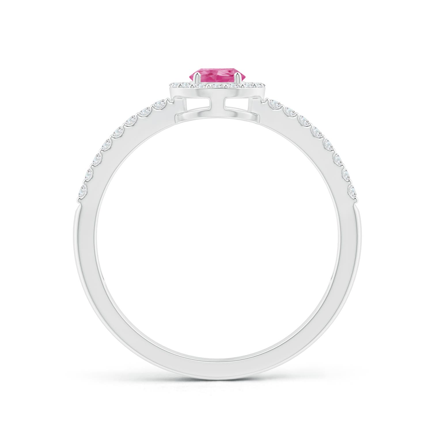 AAA - Pink Sapphire / 0.7 CT / 14 KT White Gold