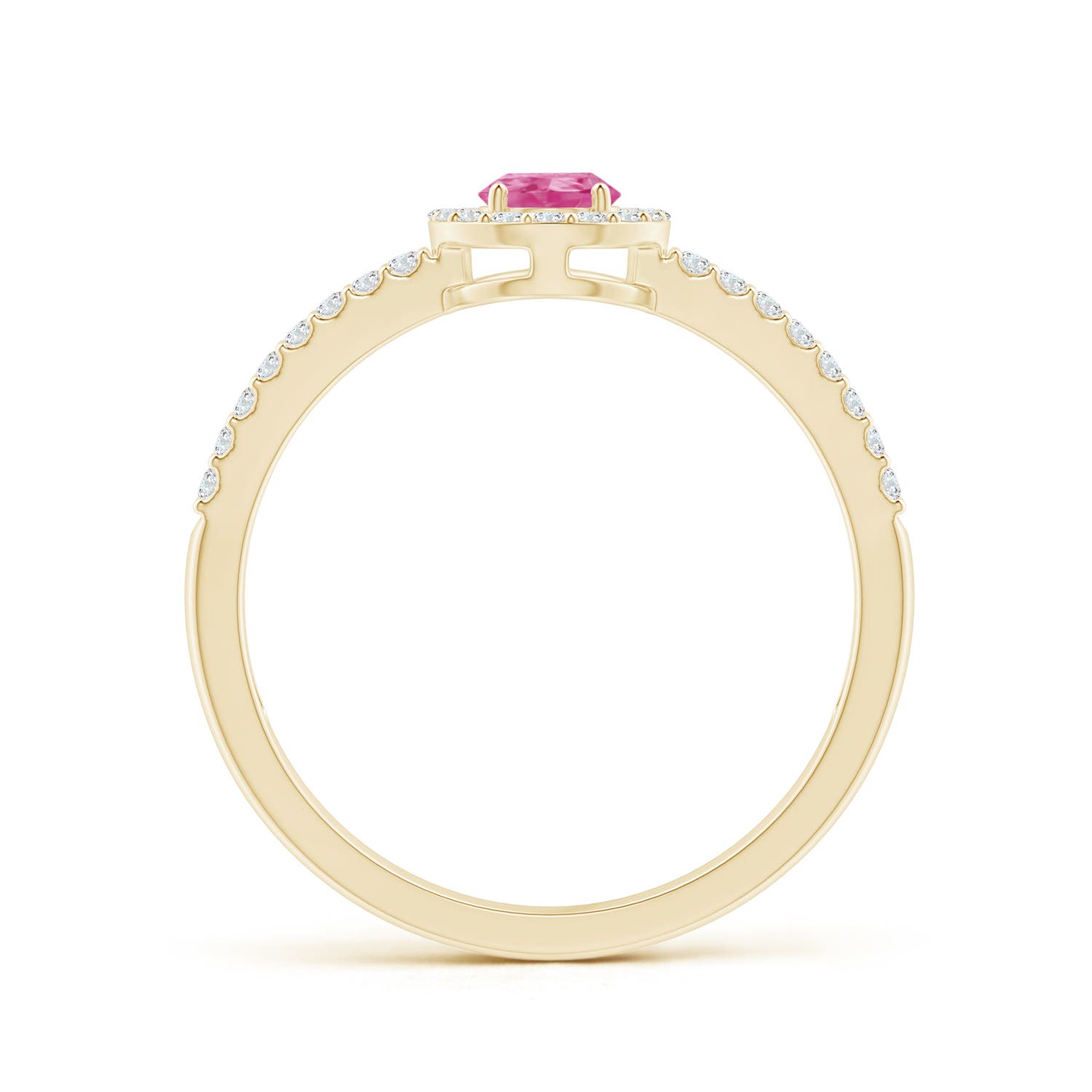 AAA - Pink Sapphire / 0.7 CT / 14 KT Yellow Gold